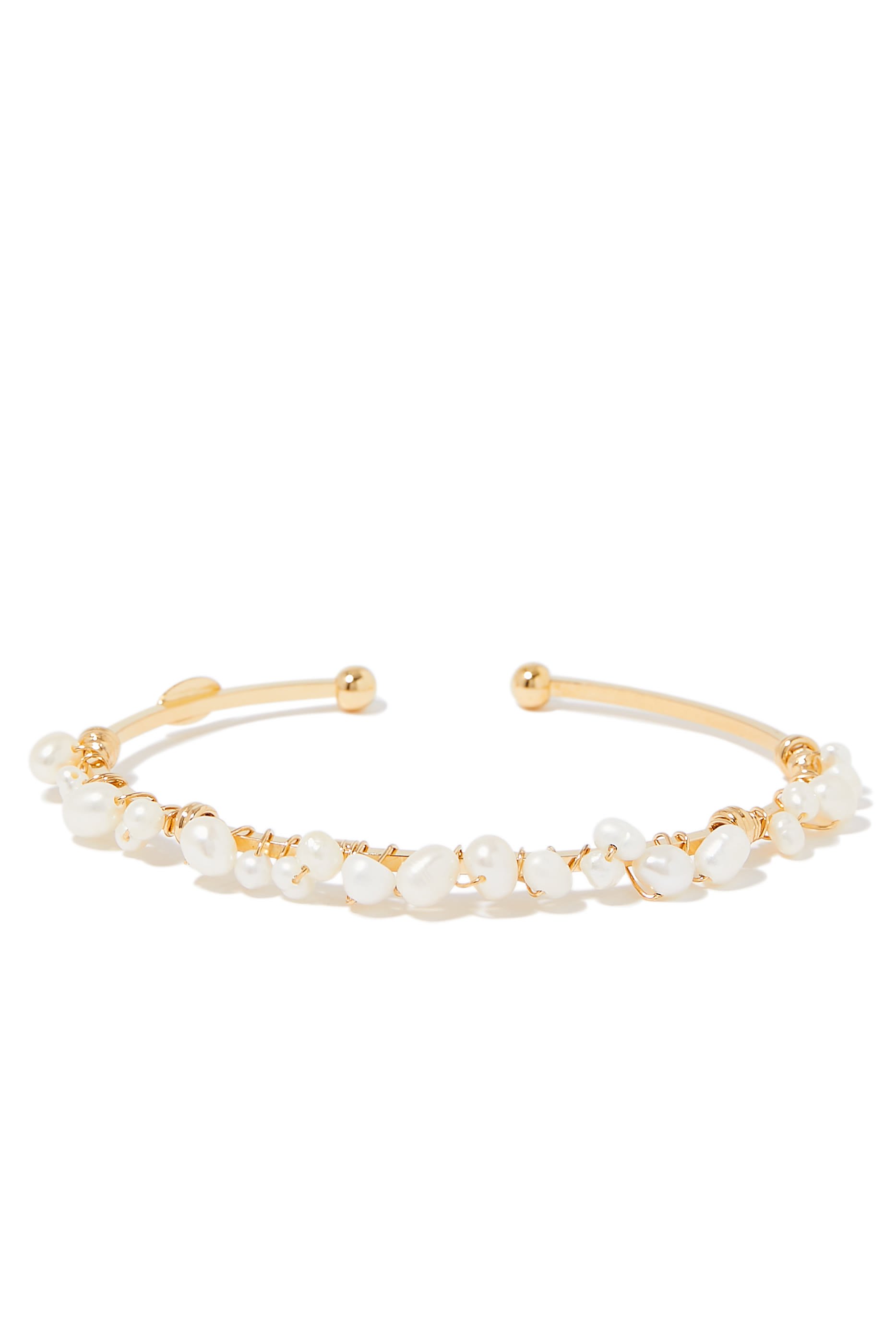 Calliope Bracelet, Gold-Plated Metal & Mother of Pearl
