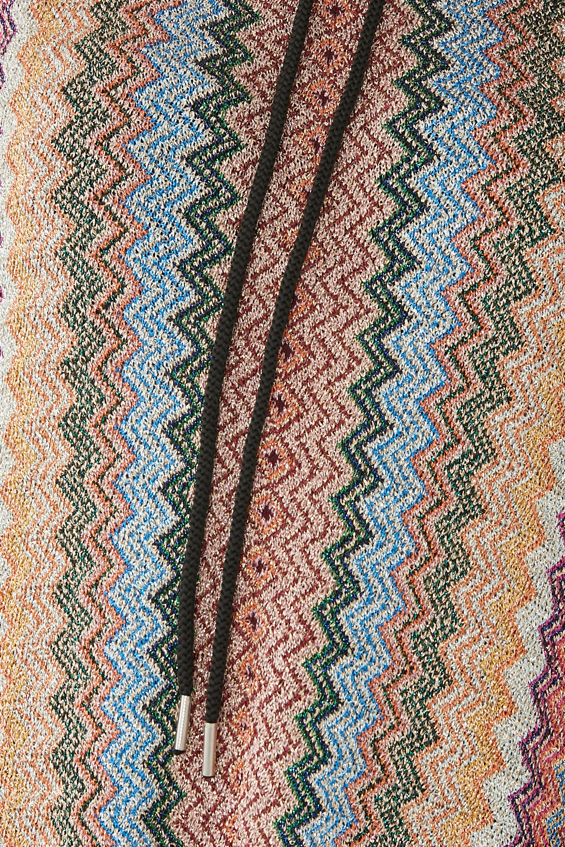 Hooded Zig Zag Knitted Kaftan