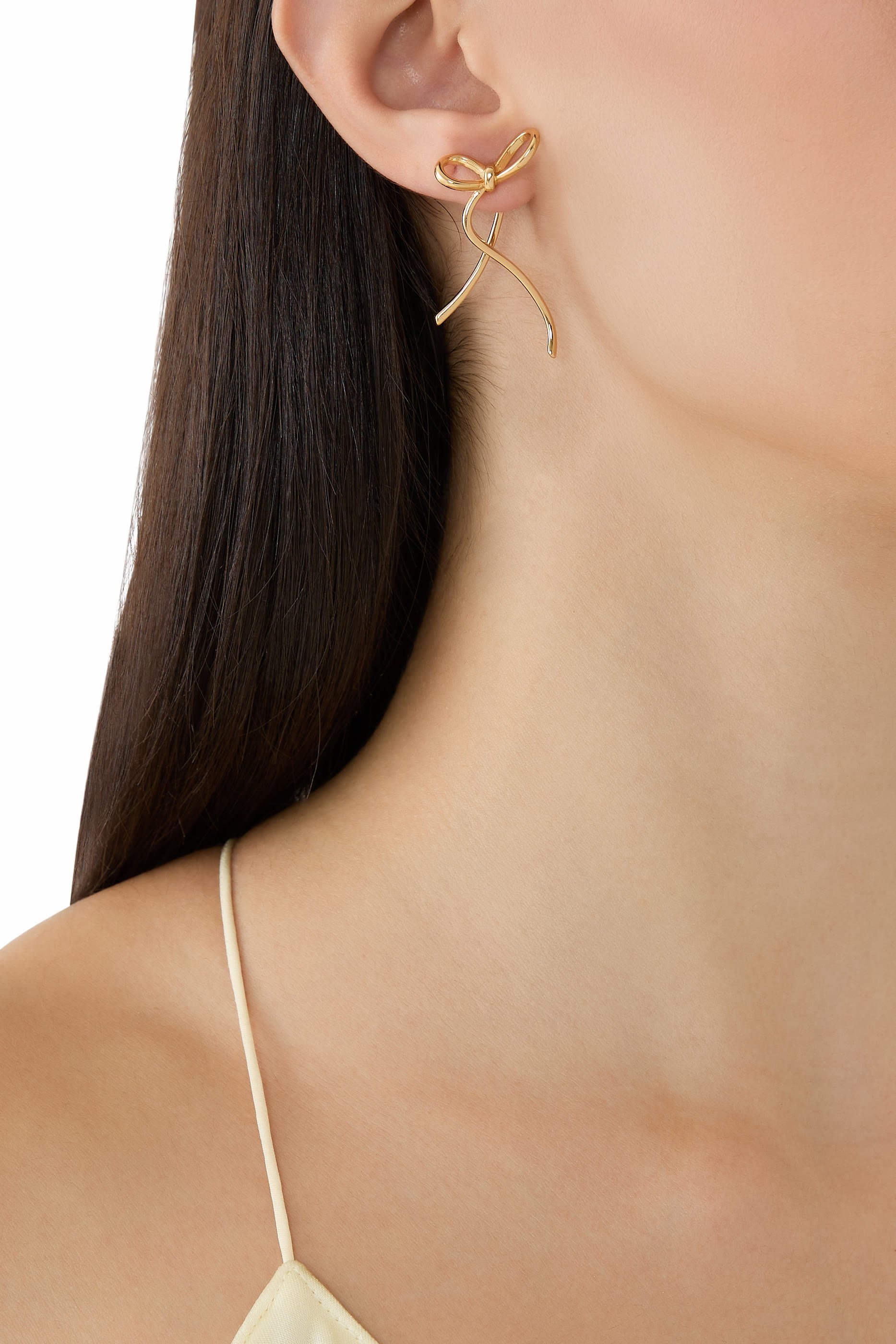 Caroline Bow Earrings,  14k Gold Vermeil Over Sterling Silver