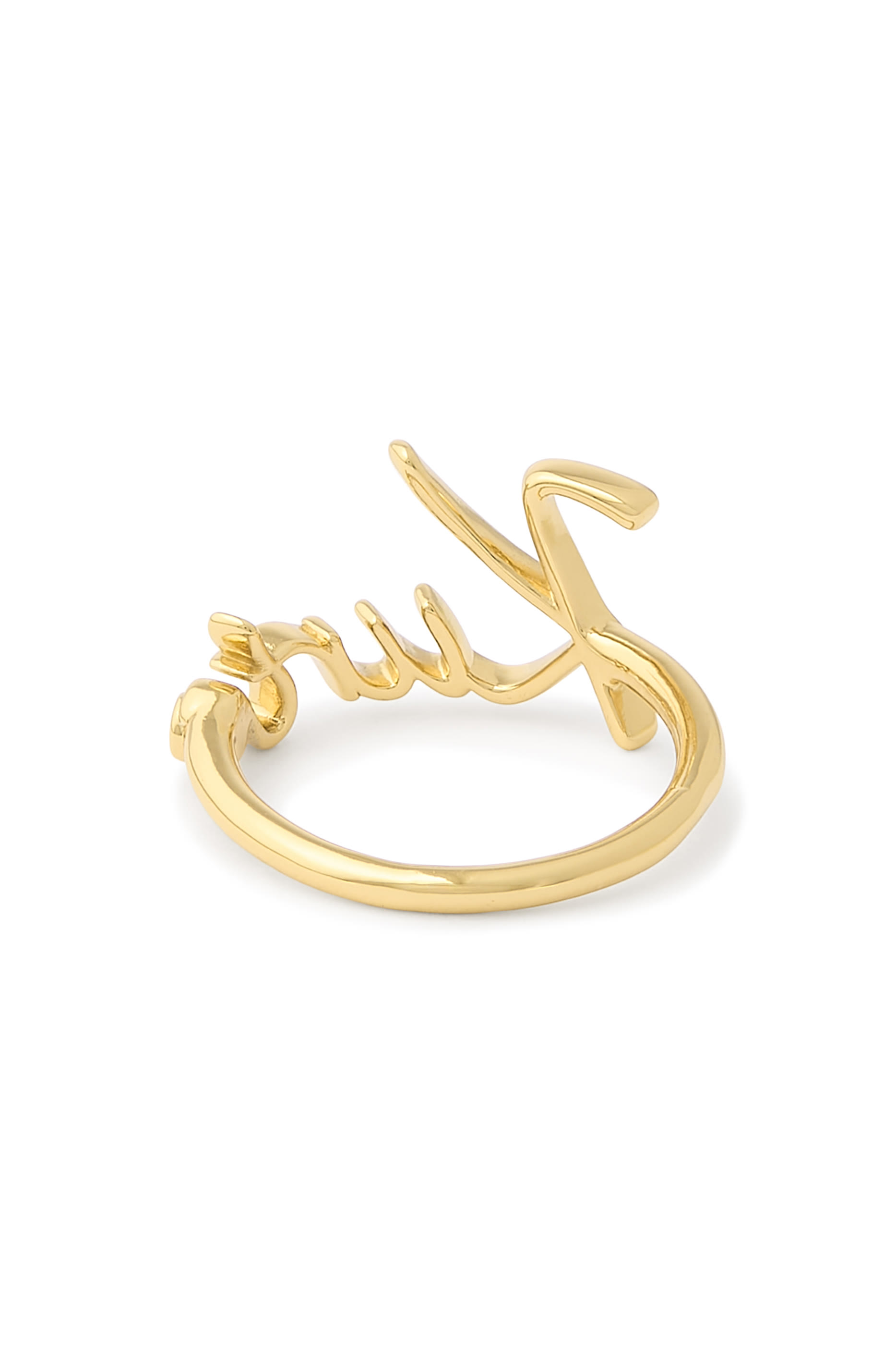 Kurt Script Ring, Brass