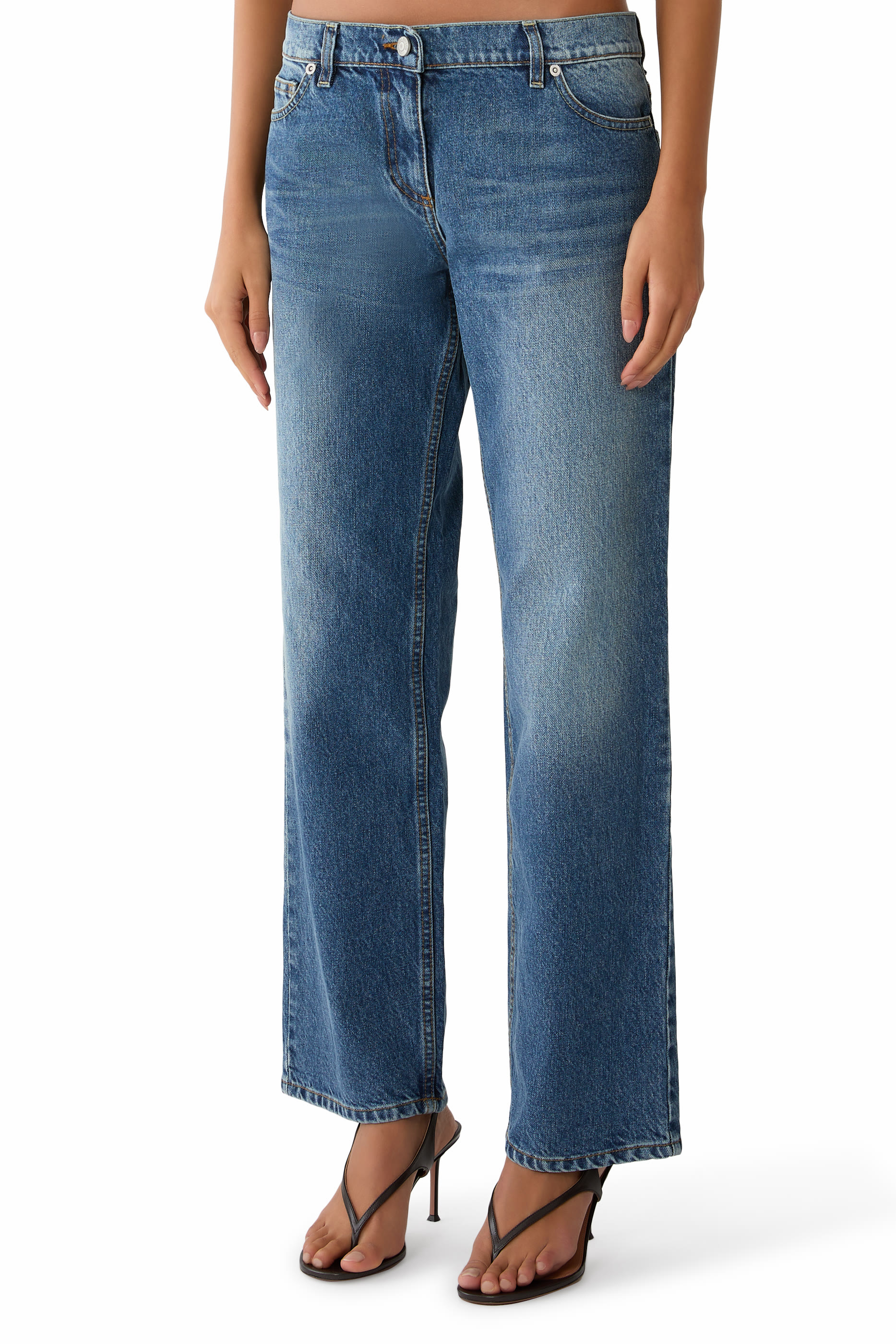 Denim Straight-Leg Jeans 