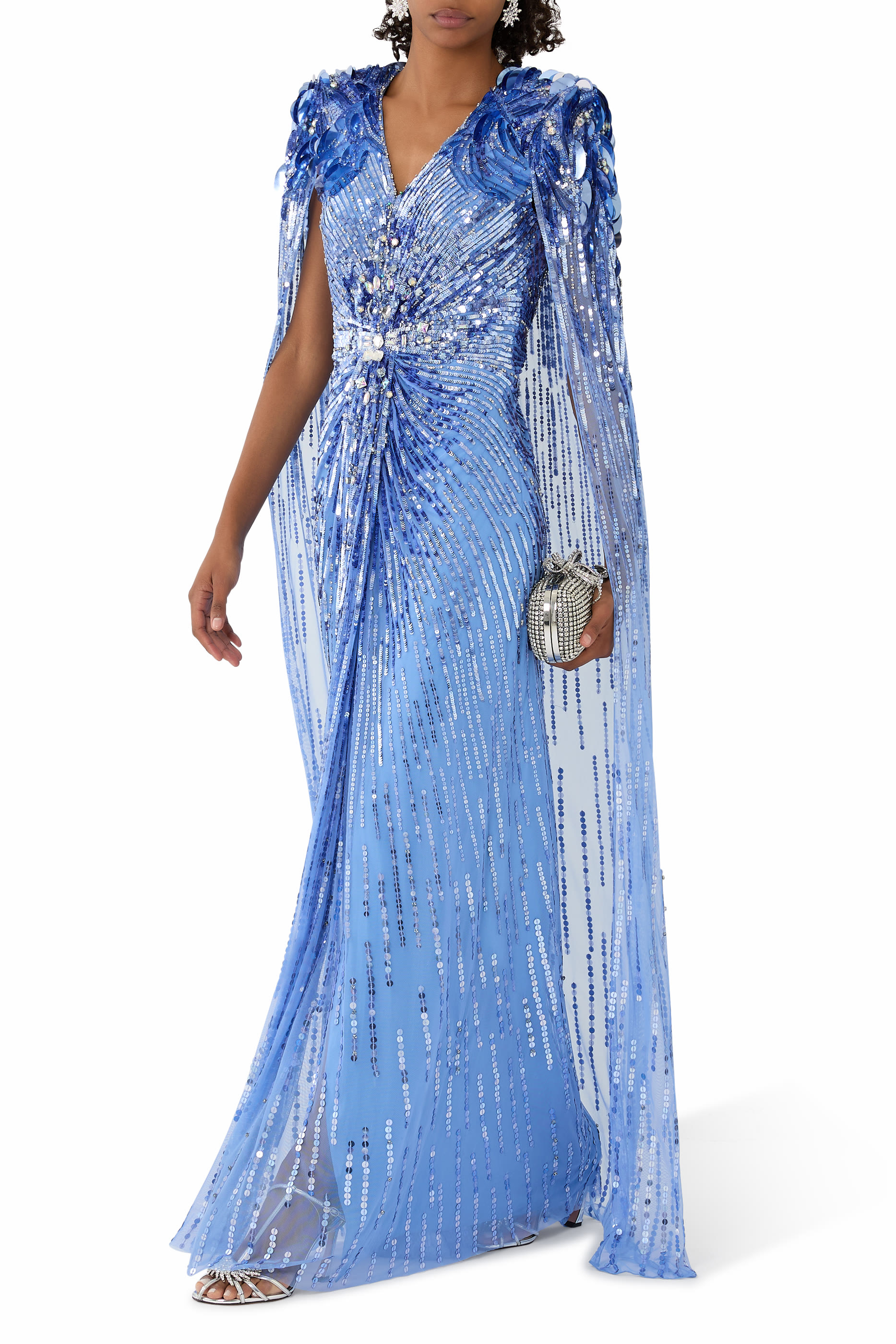 Goldfinger Two-Tone Cape Gown