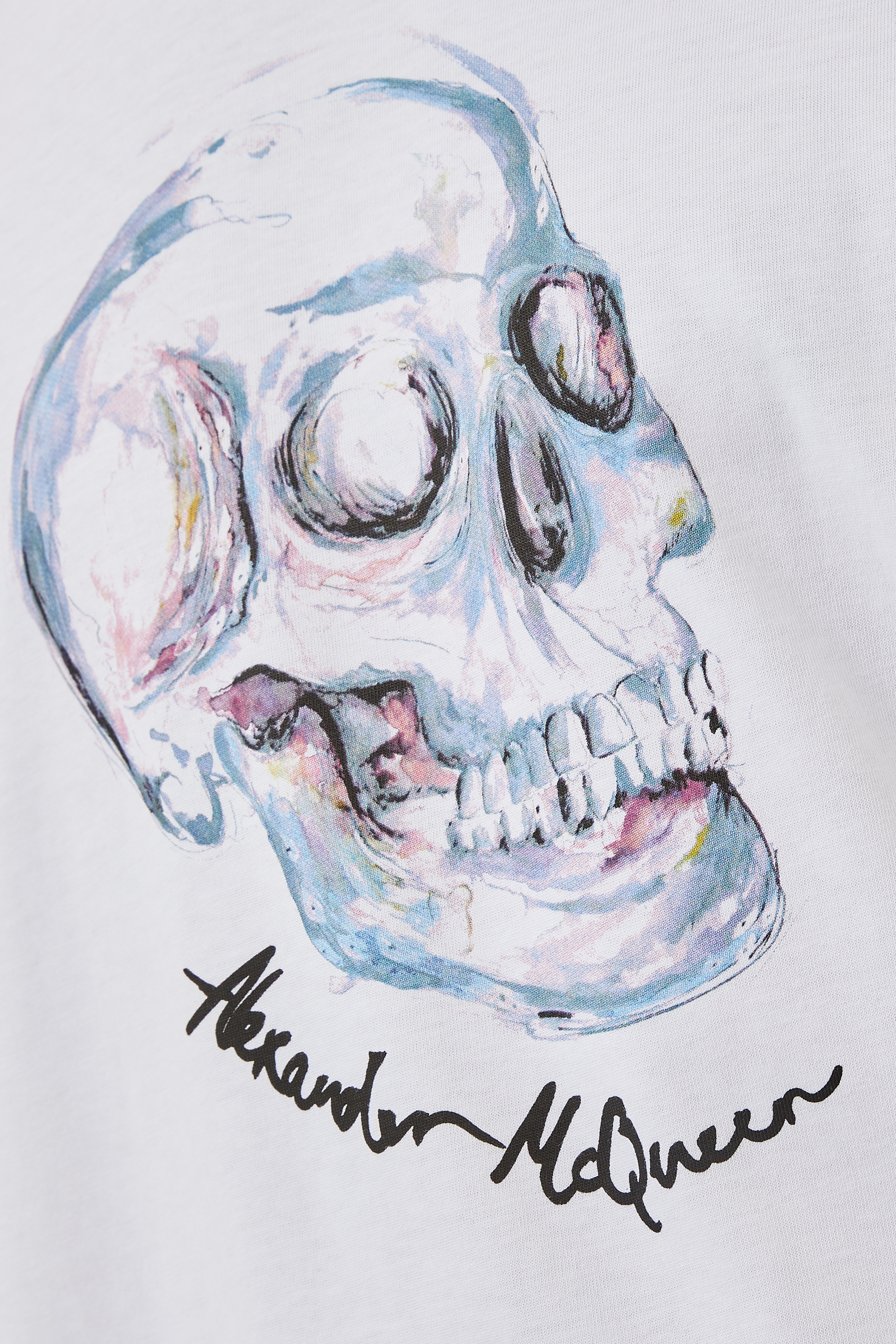 Watercolor Skull Printed T-shirt