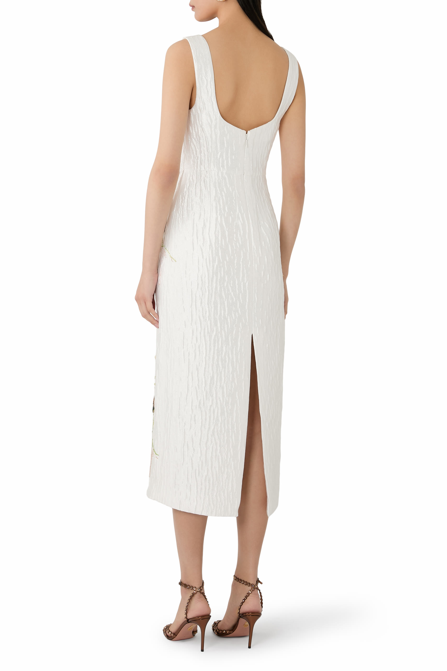 Lilibeth Floral Jacquard Midi Dress