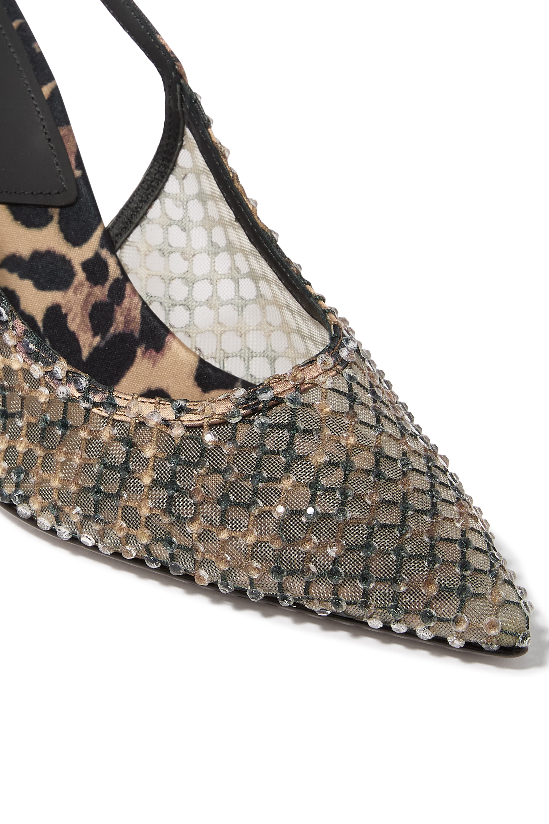 Gilda Embellished Fishnet Cheetah 80 Pumps