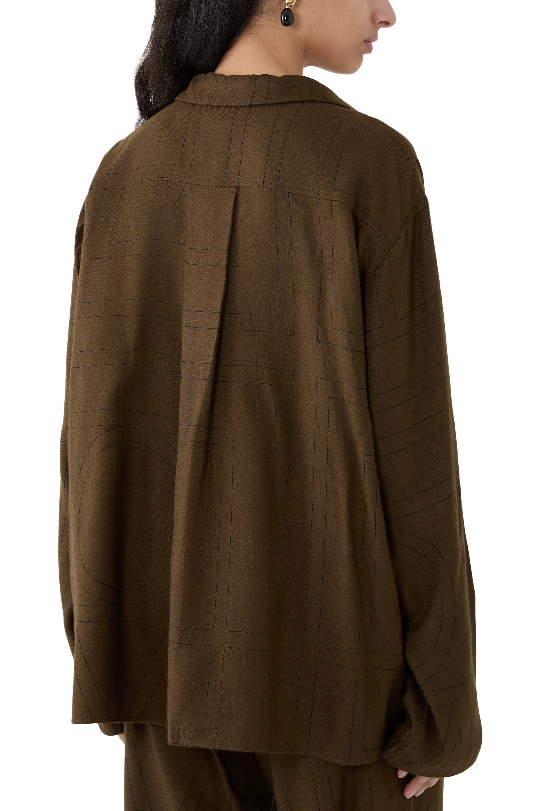 Monogram Flannel PJ Top