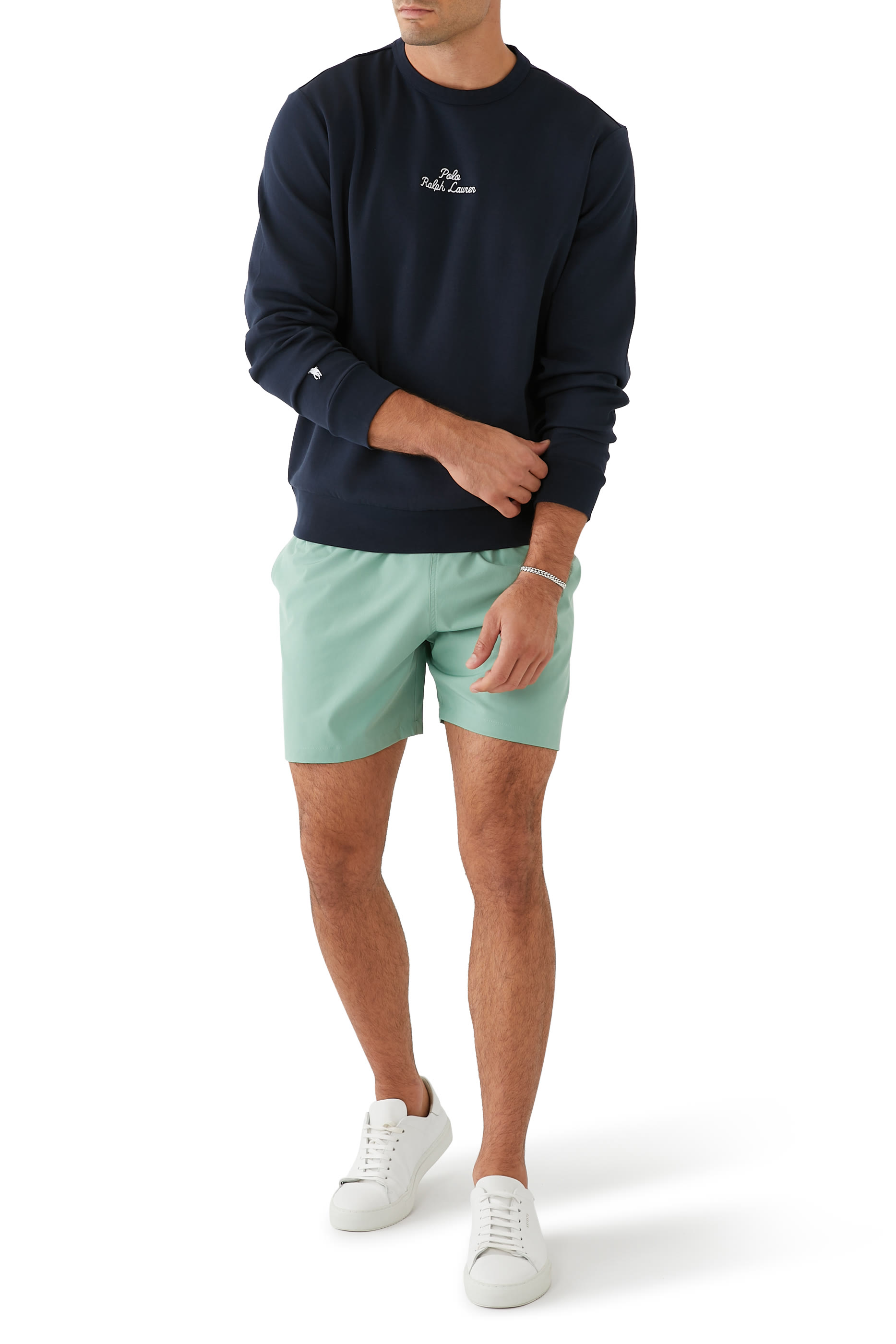 Embroidered-Logo Double-Knit Sweatshirt