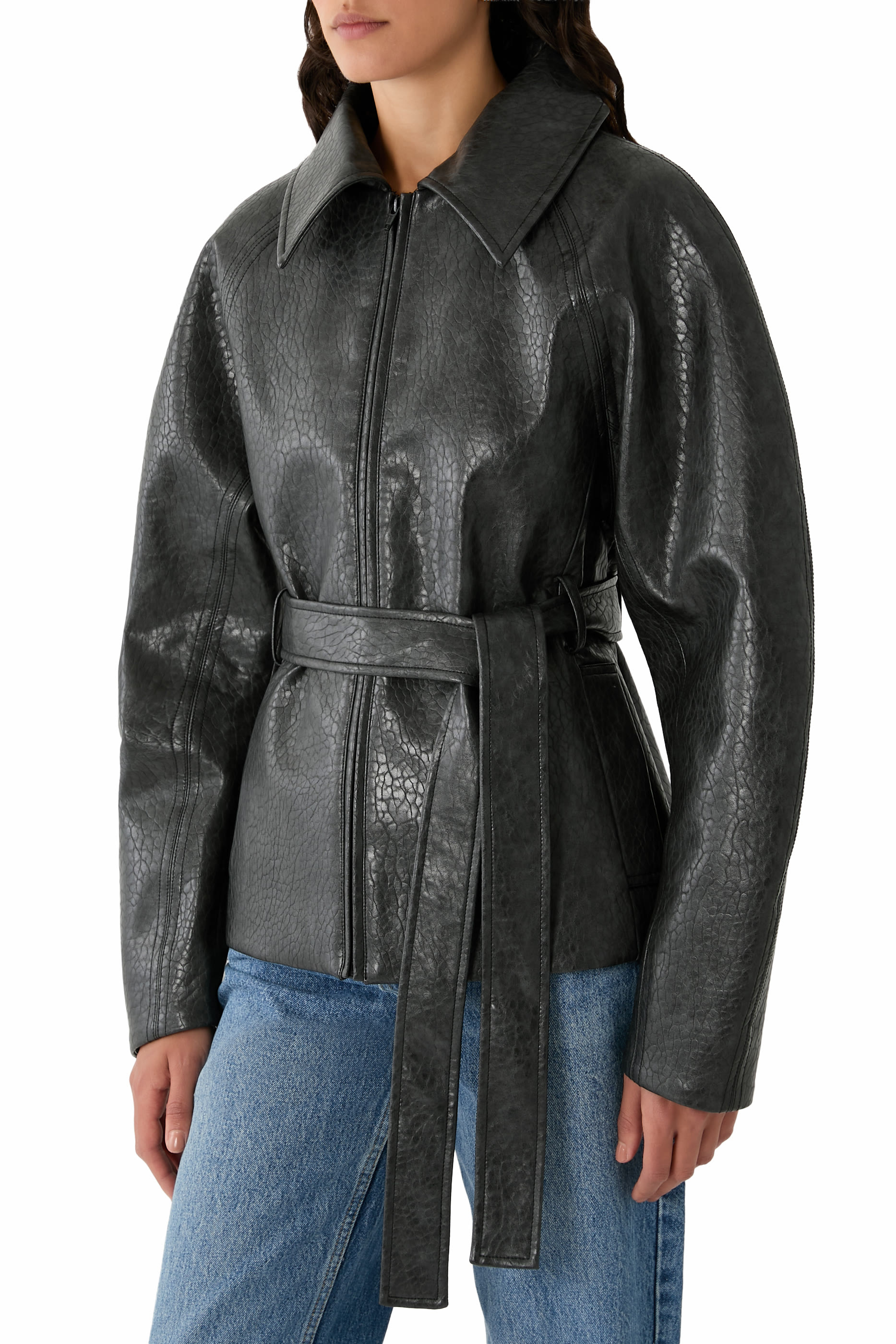 Oreno Croc Belted Jacket