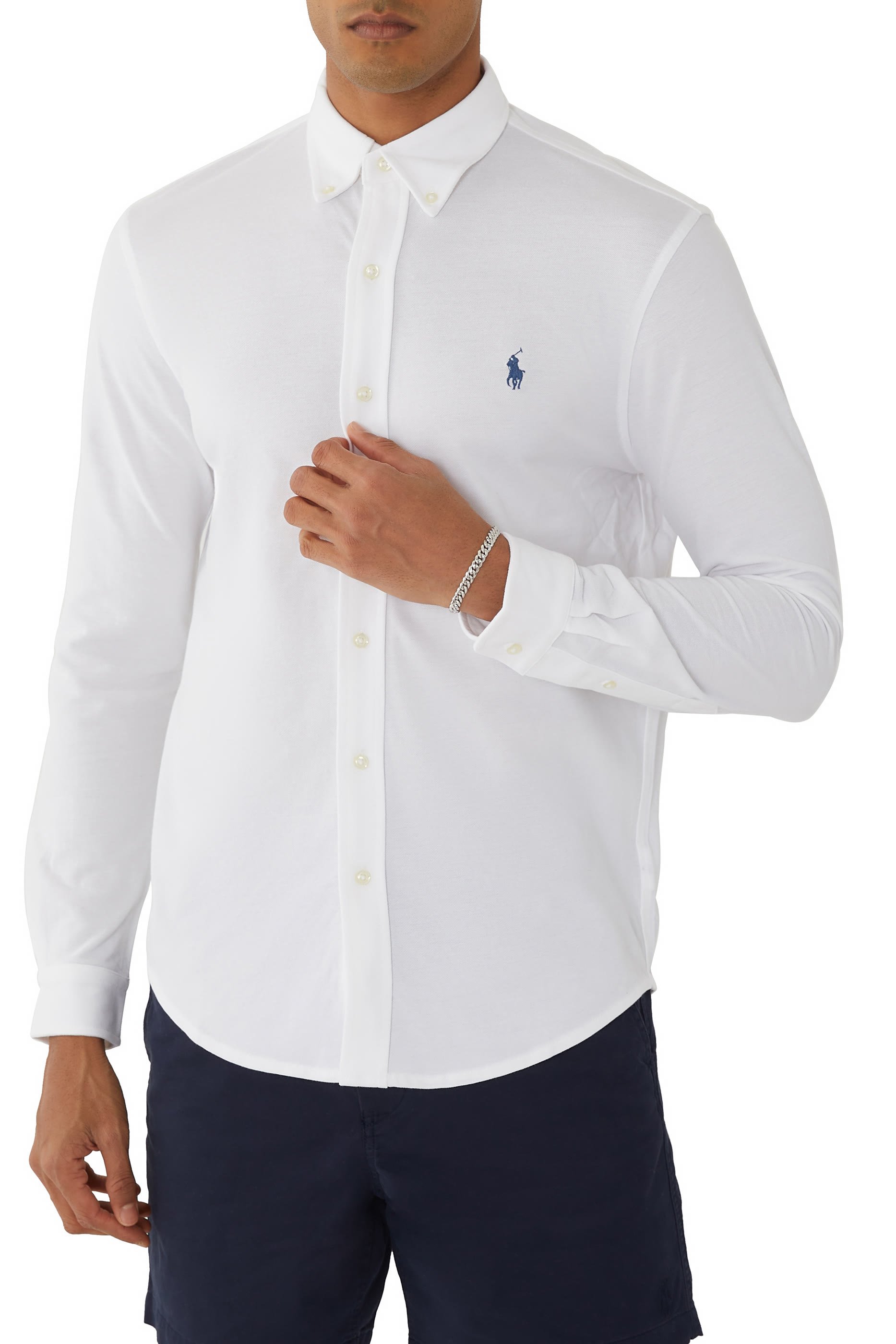 Embroidered Logo Cotton Shirt