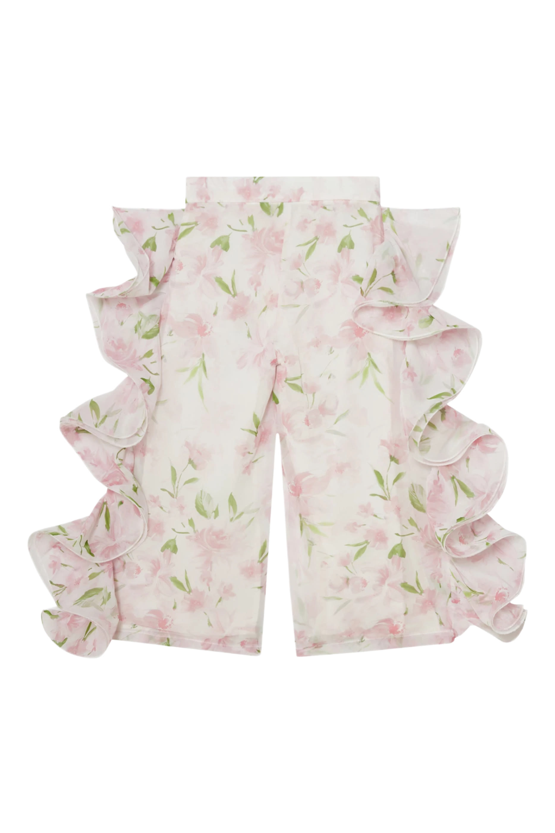 Kids Floral Ruffle Pants 