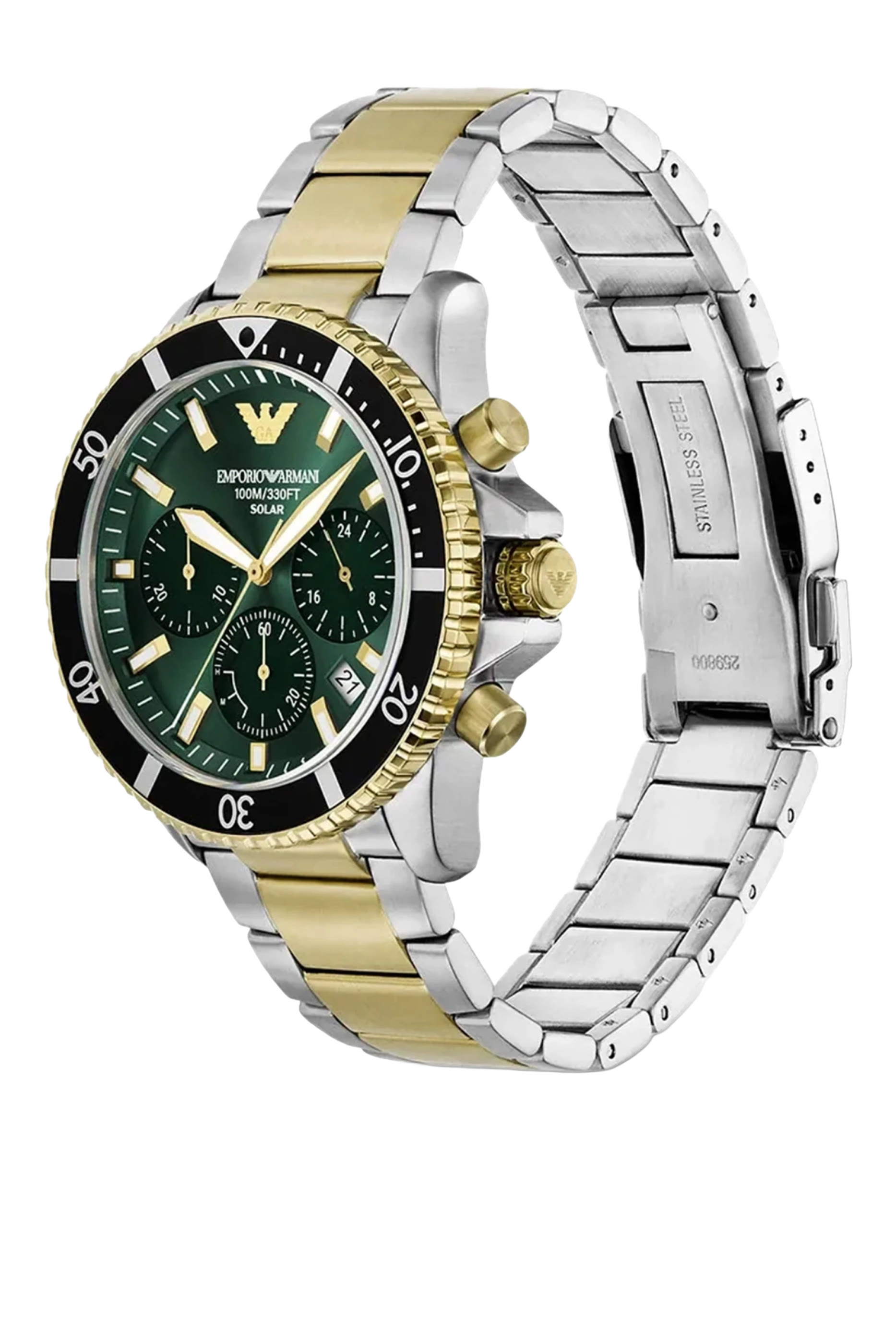 World Explorer Solar-Powered Chronograph Two-Tone Watch, 43mm