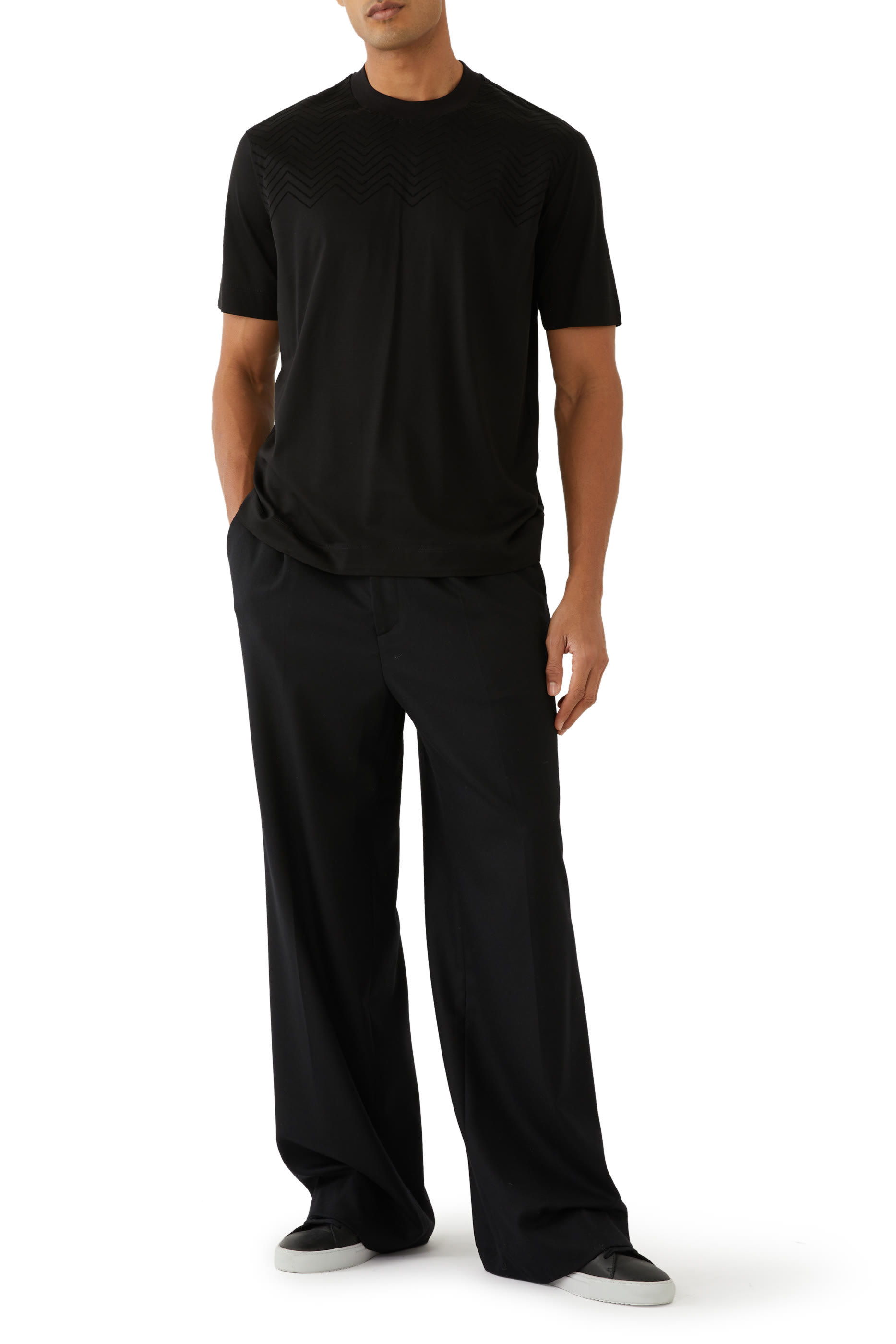 Chevron Flock Detail Jersey T-Shirt