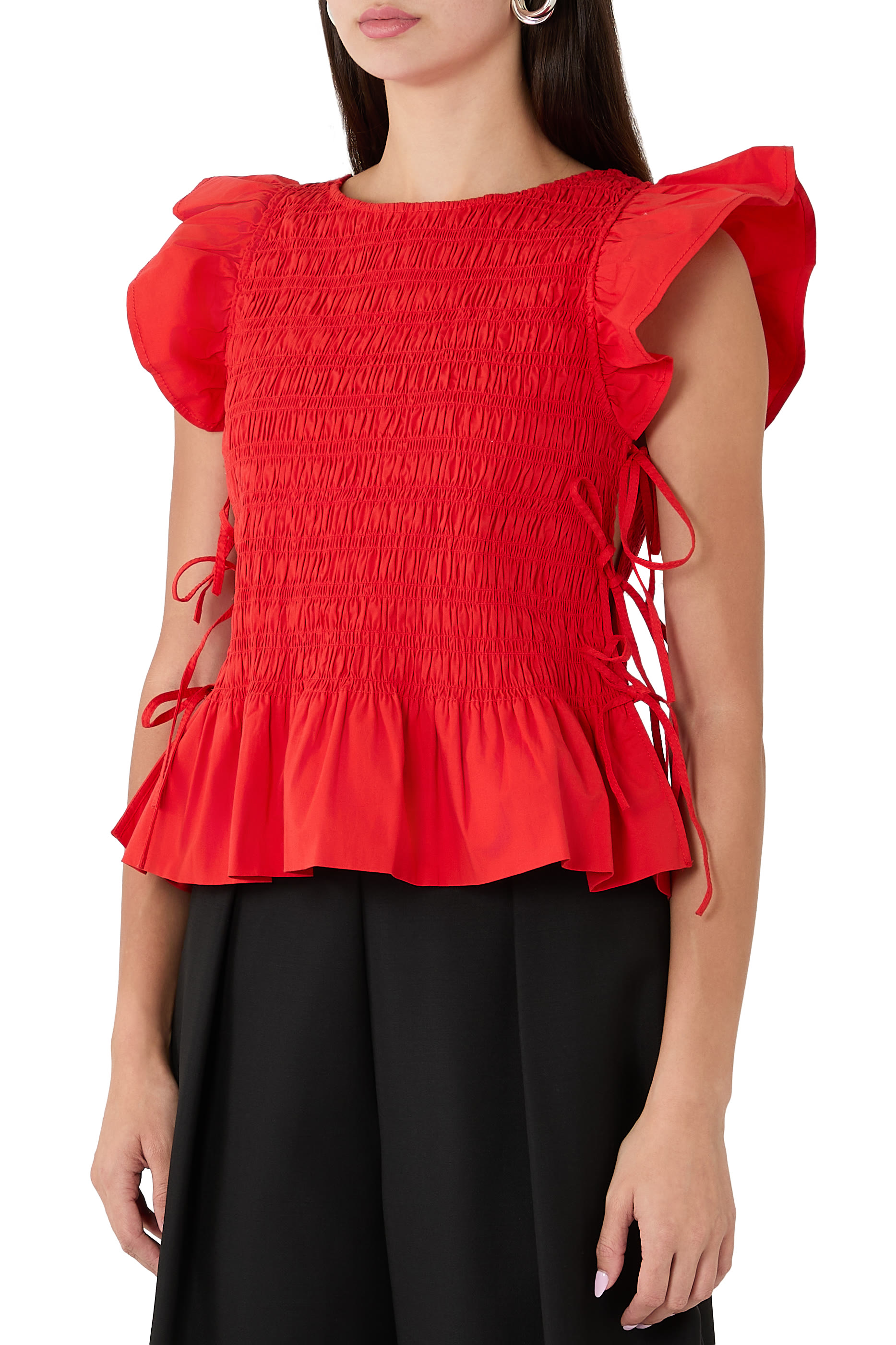 Angel Sleeves Smocked Top