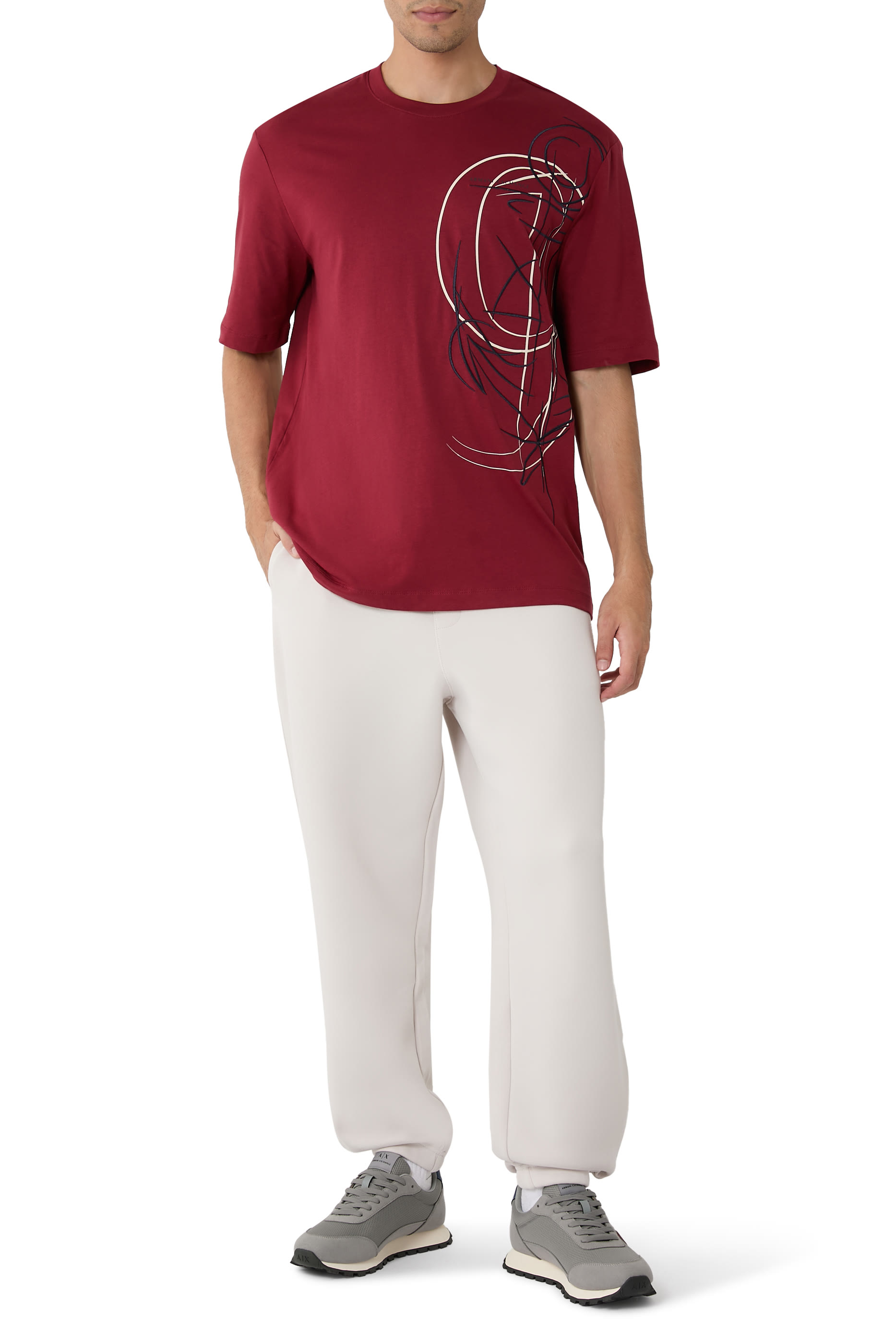 Drop Side AX Logo Low-Top Sneakers