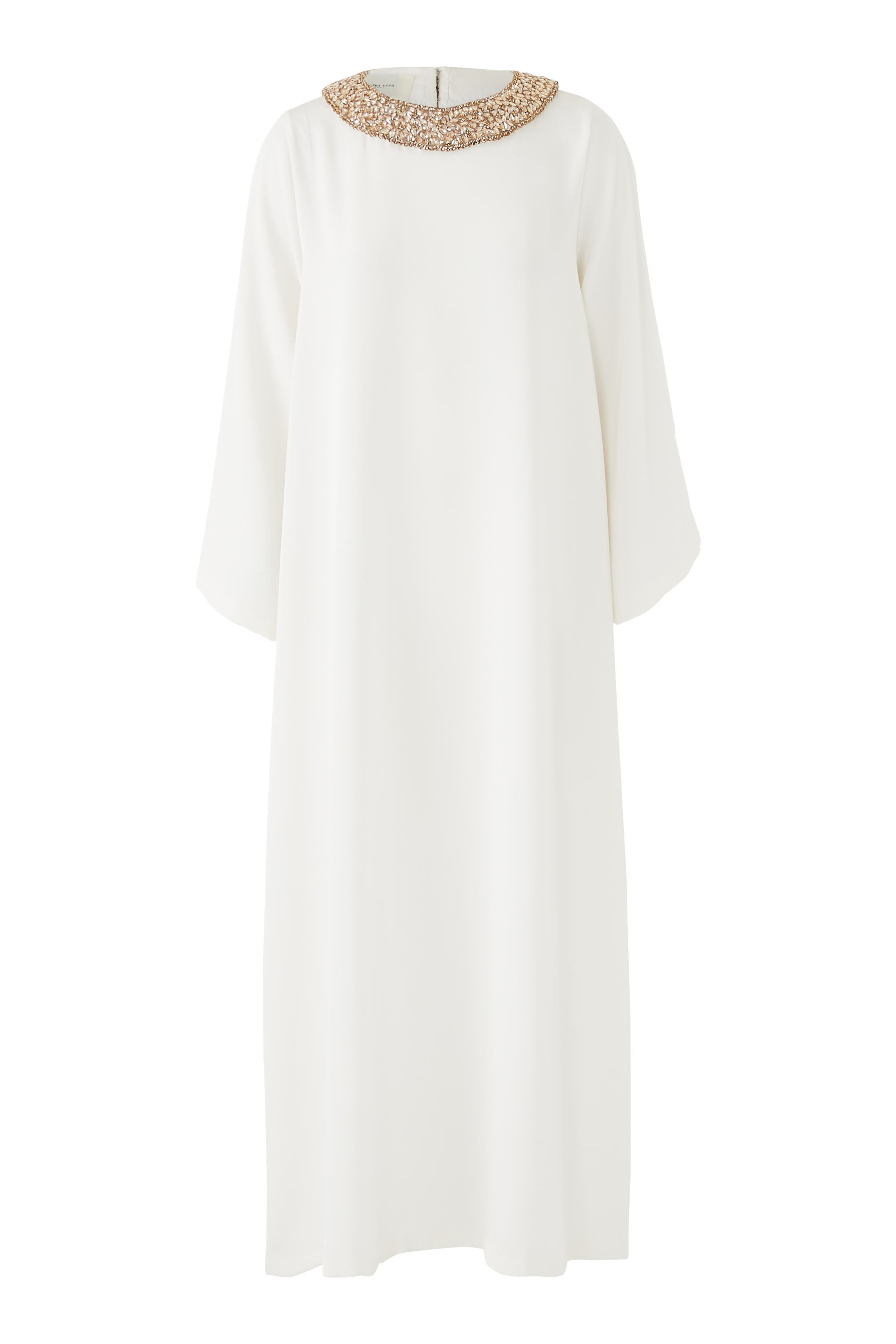 Crystal Embellished Neck Detail Dress