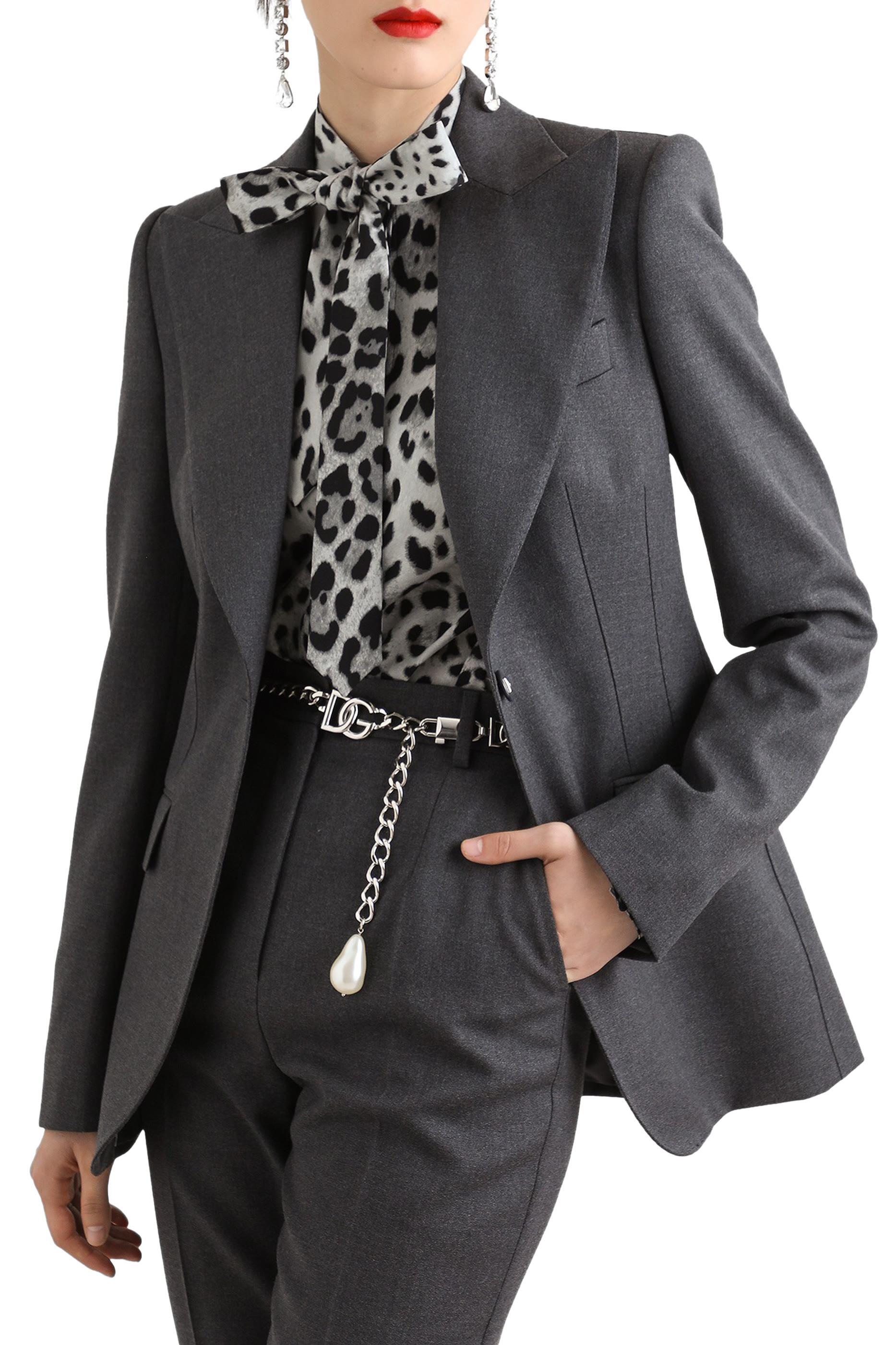 Single-Breasted Woolen Turlington Blazer