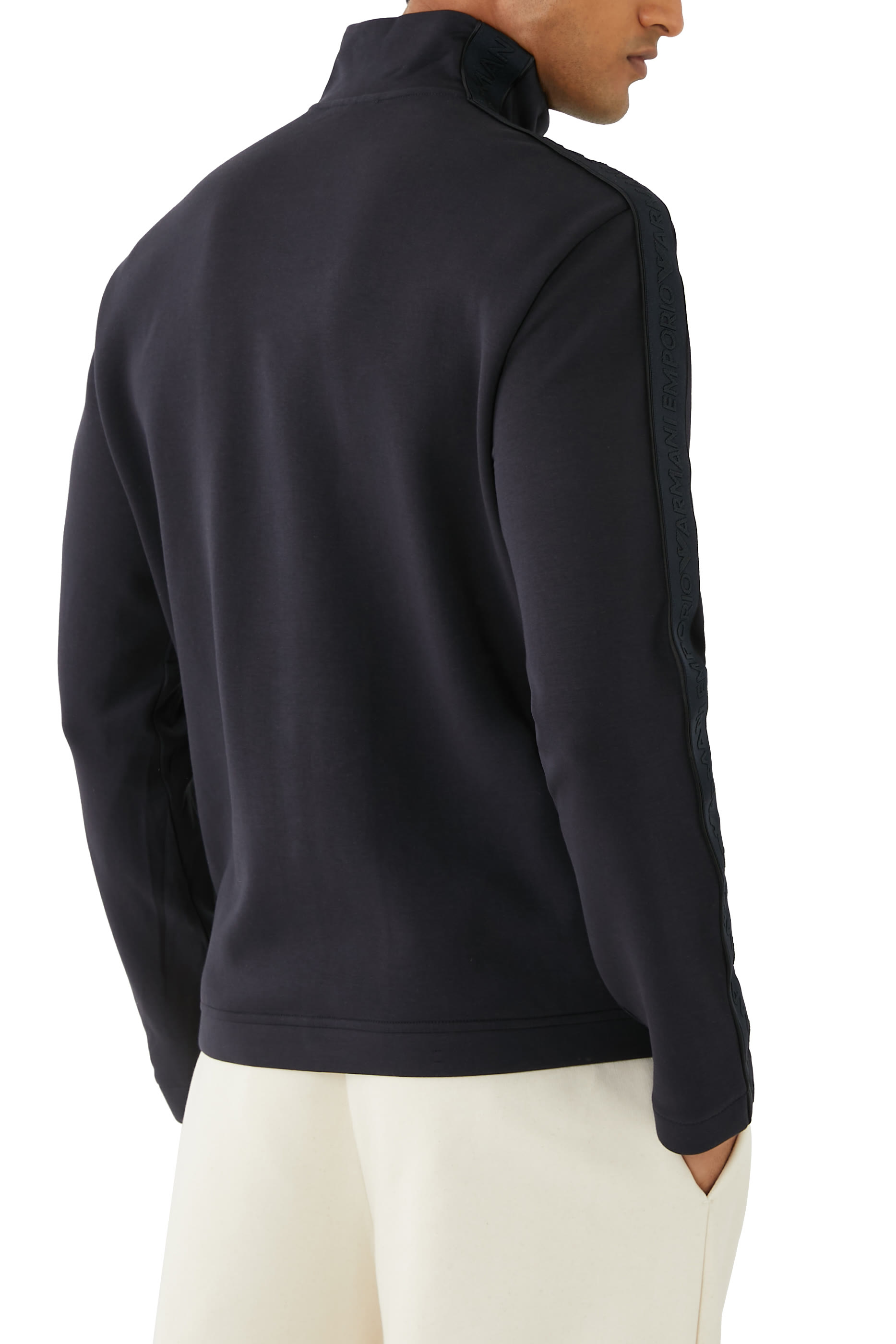 Logo Tape Double-Jersey Zip Sweatshirt