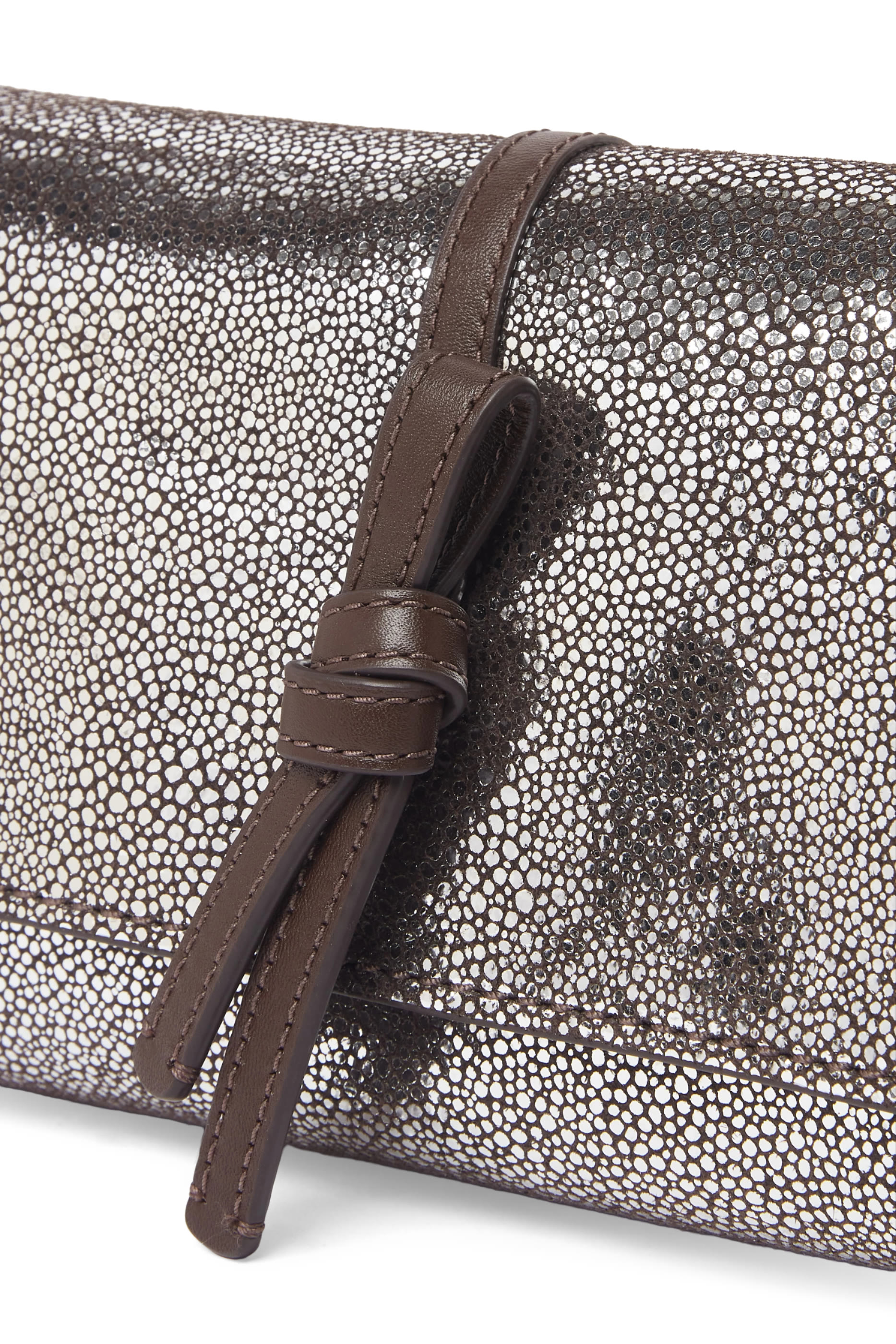  Loop Metallic Dot Suede Small Flap Shoulder Bag 