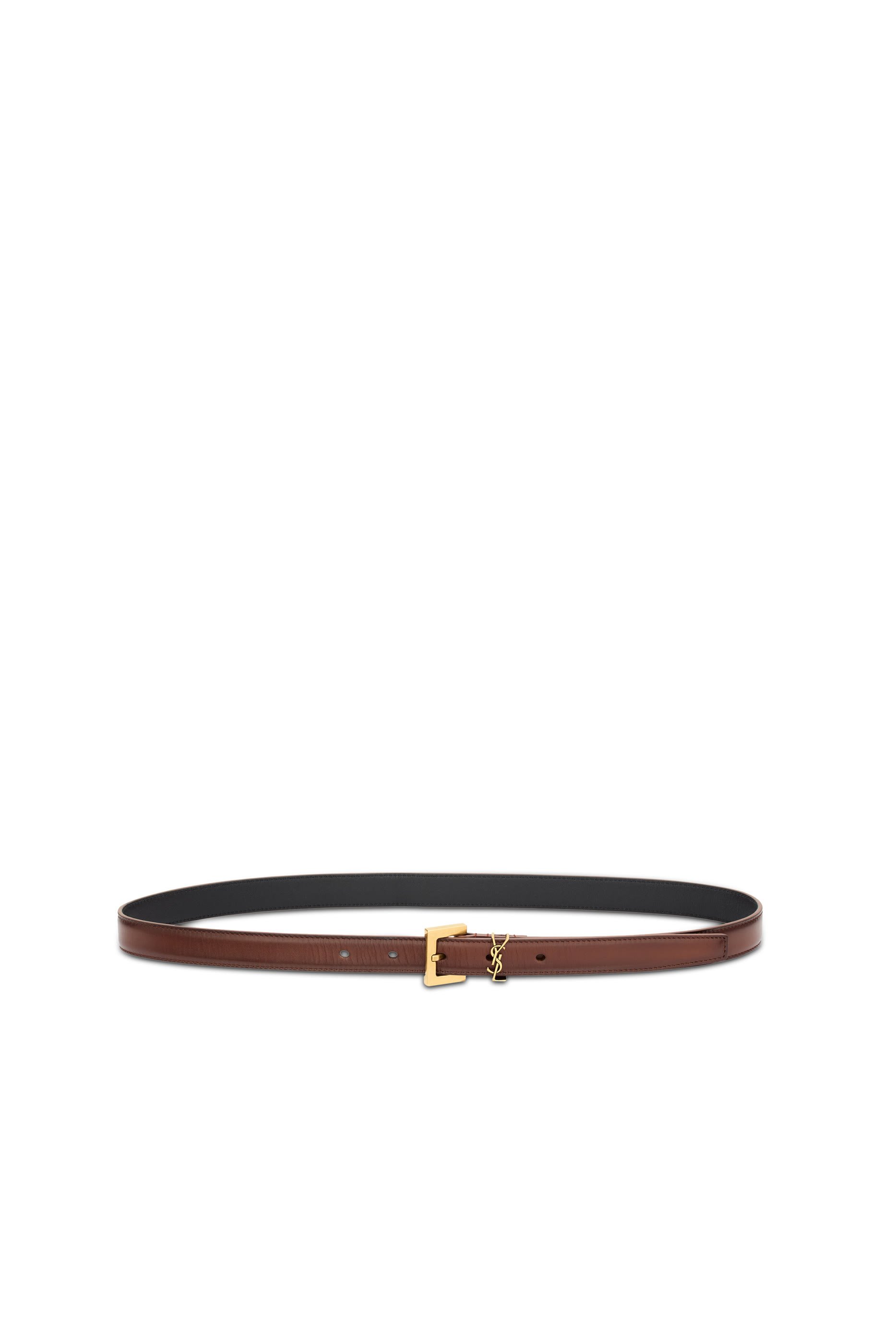 Cassandre Thin Belt in Aged Effect Leather 