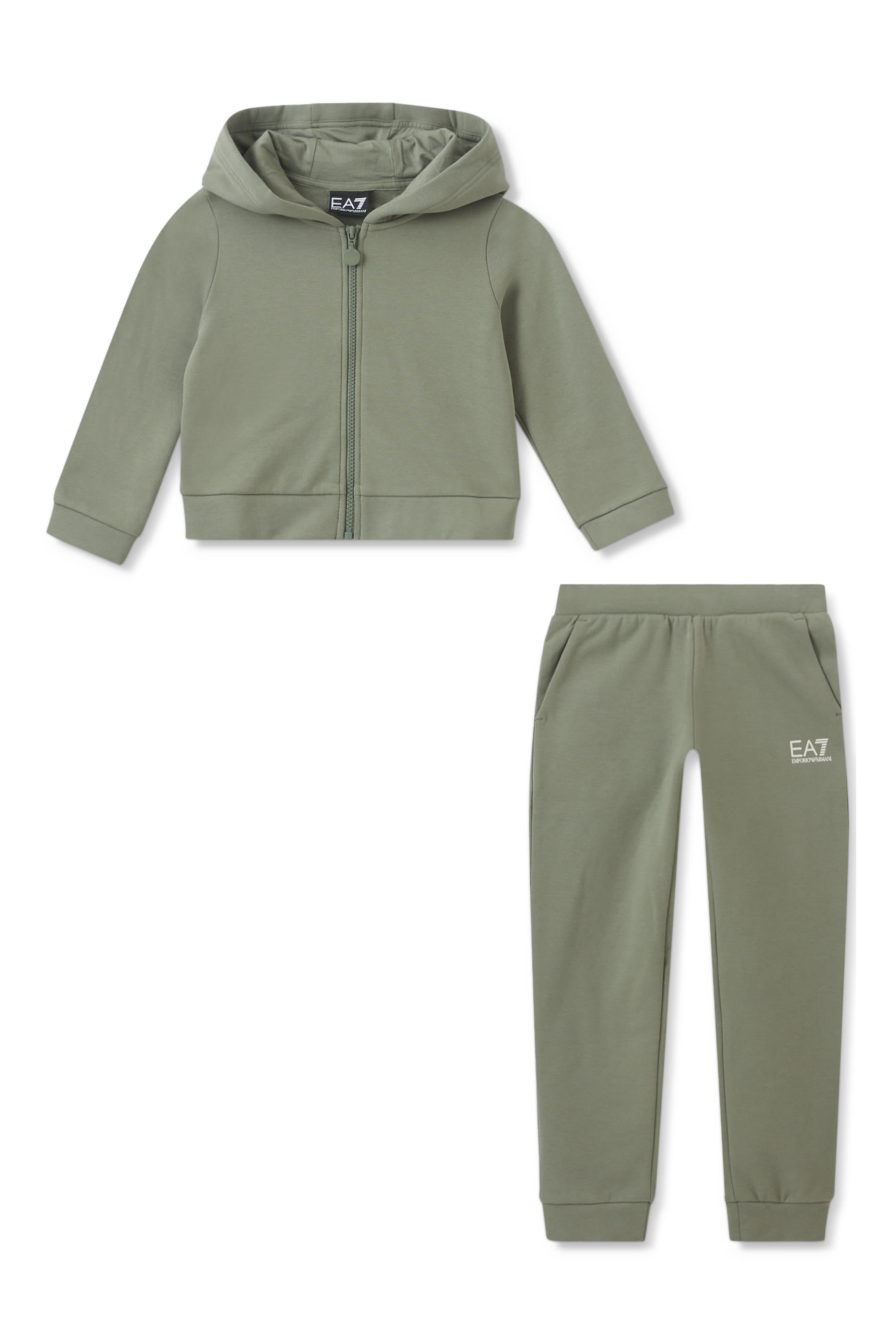 Kids Logo Print Cotton Tracksuit Set