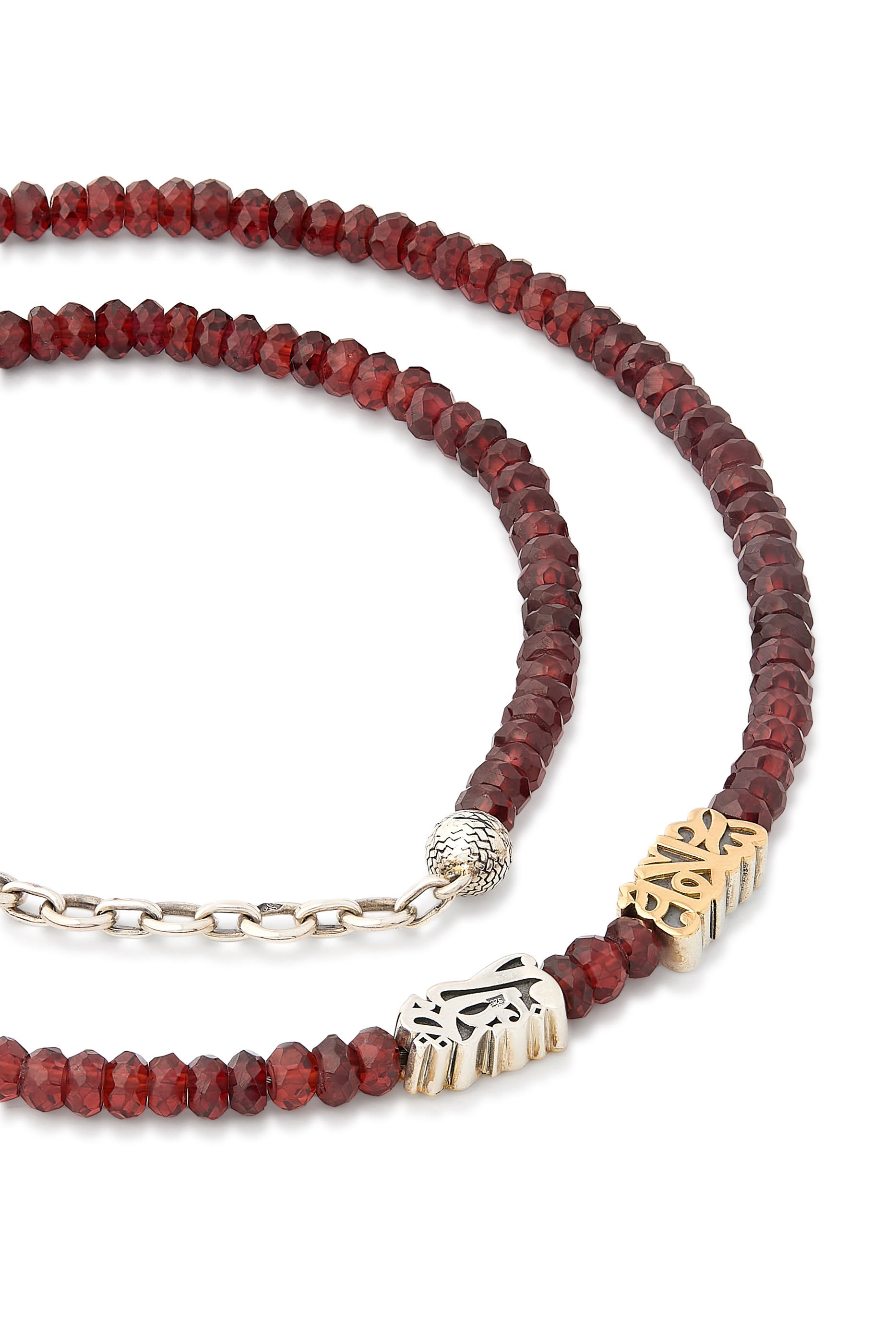 Happiness Wrap-Around Bracelet, 18K Yellow Gold with Sterling Silver & Garnet
