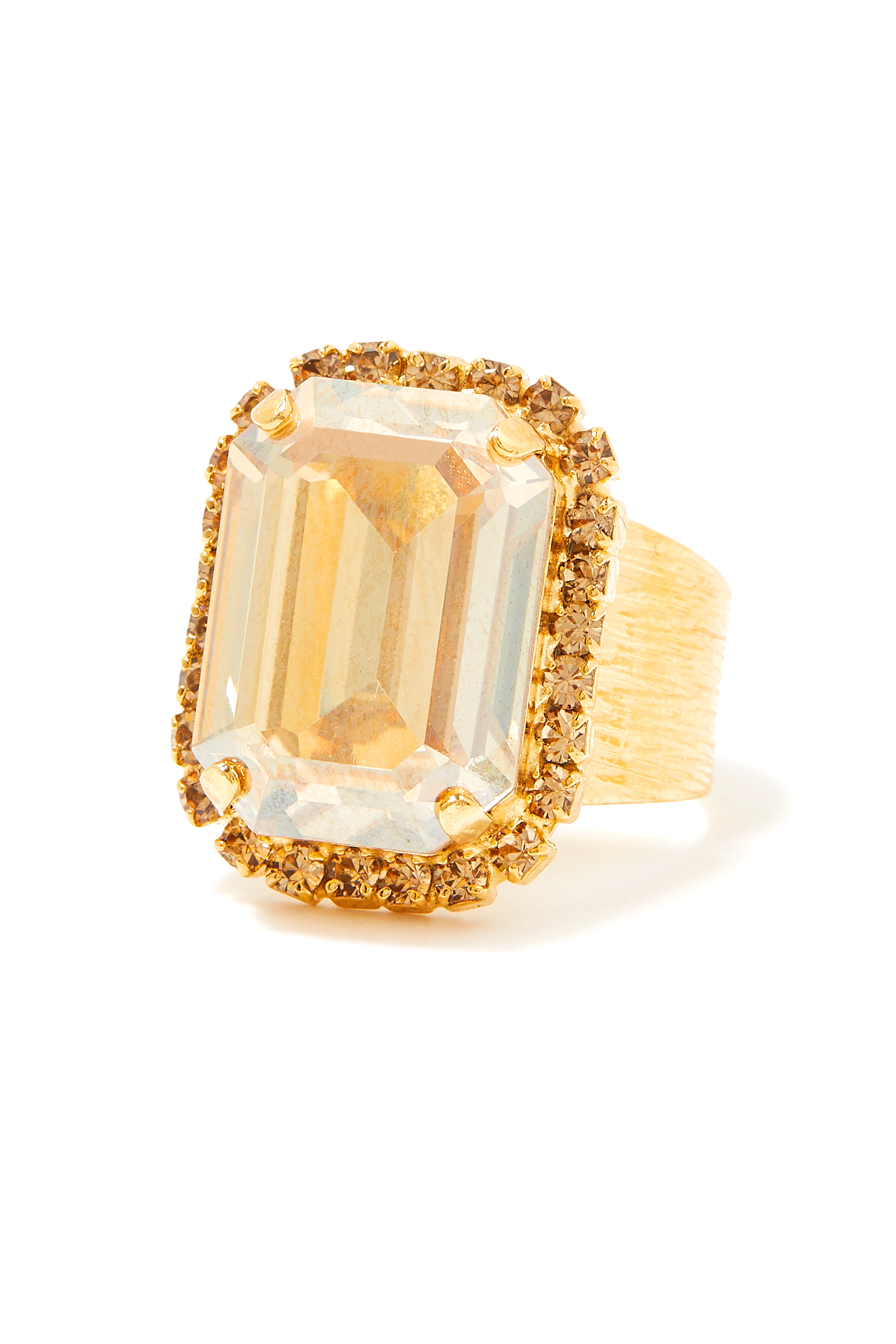 Lydia Cocktail Ring, Brass, 18k Gold/Rhodium Plating & Crystals