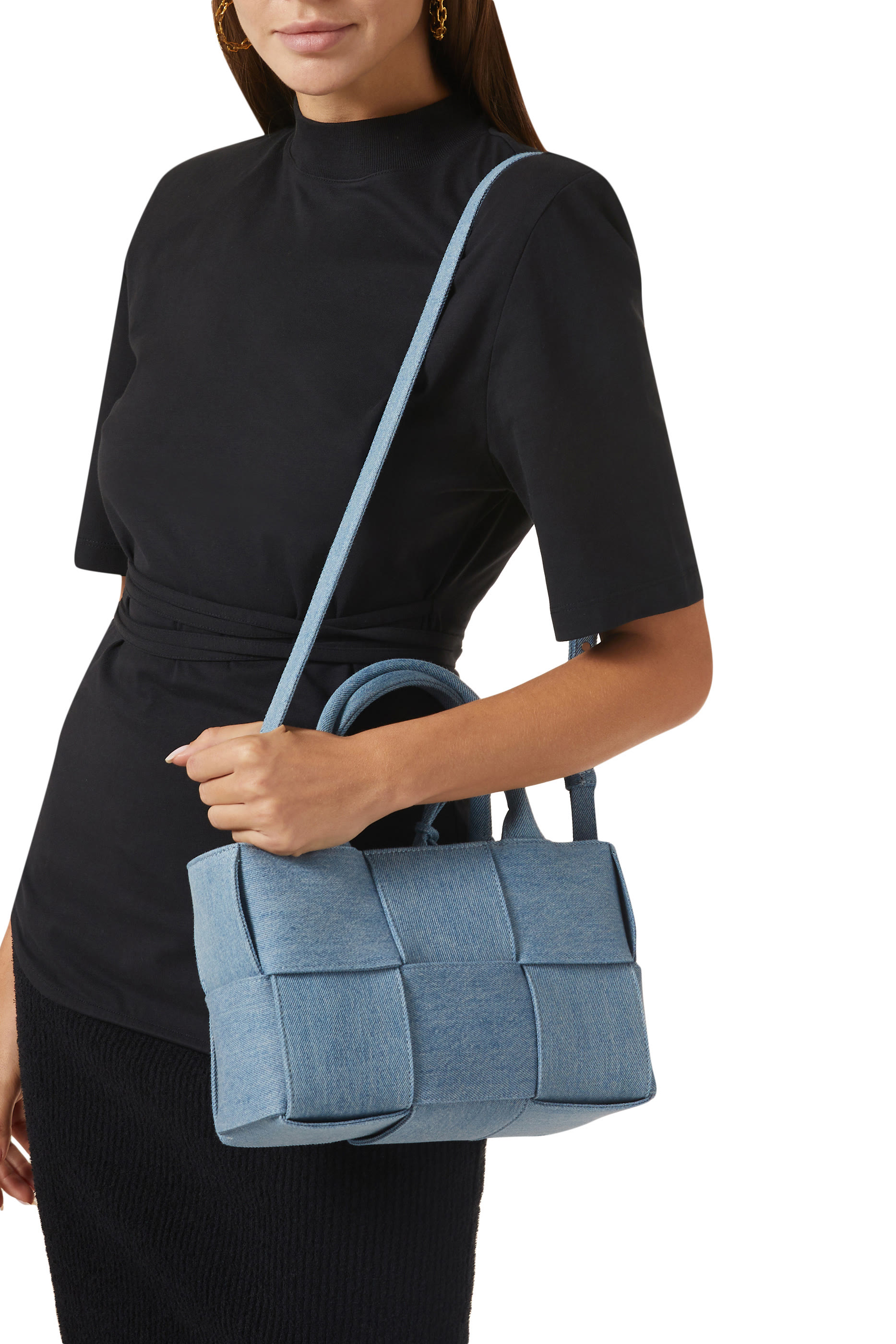 Mini Denim Arco Tote