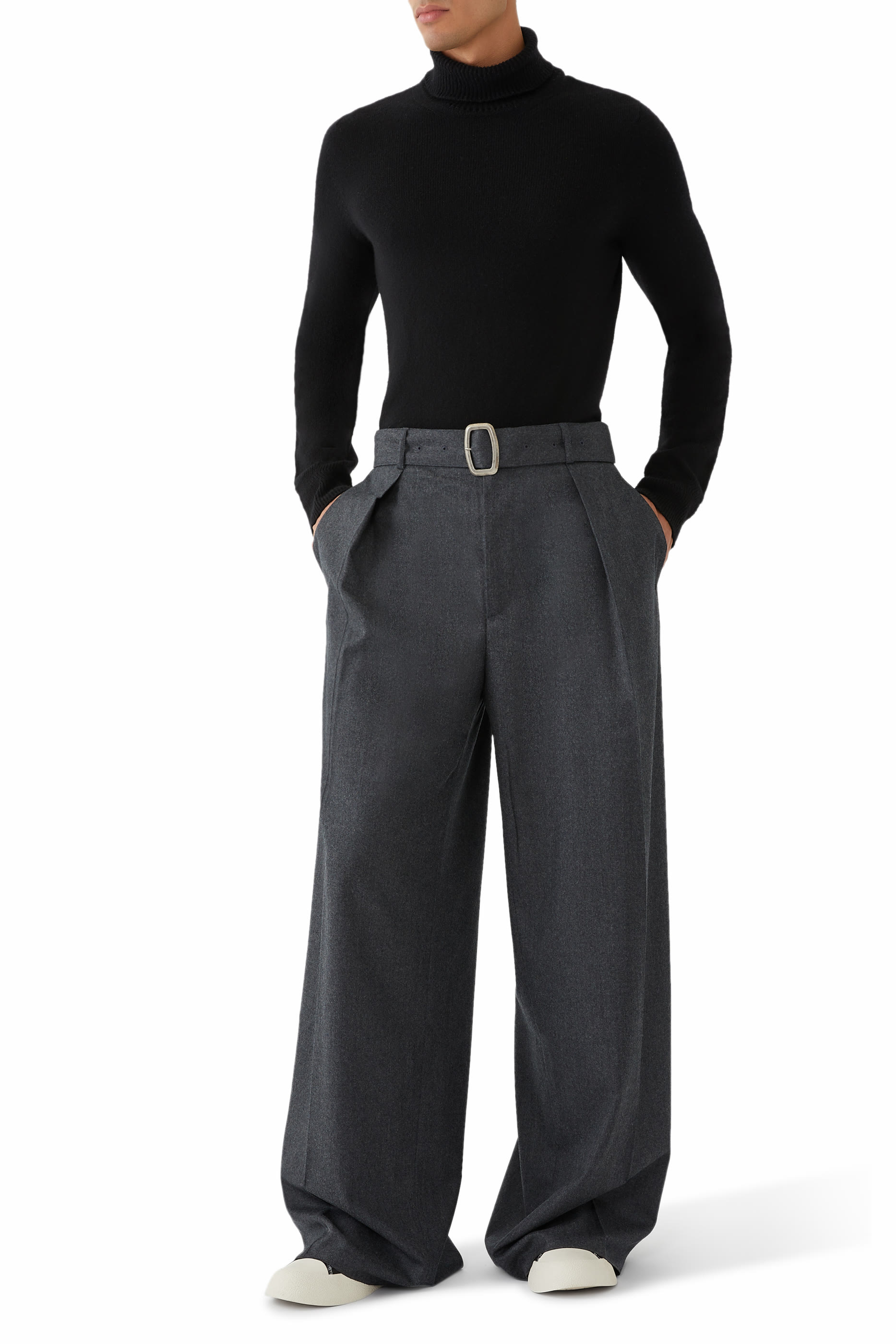 Wool Wide Leg Pants