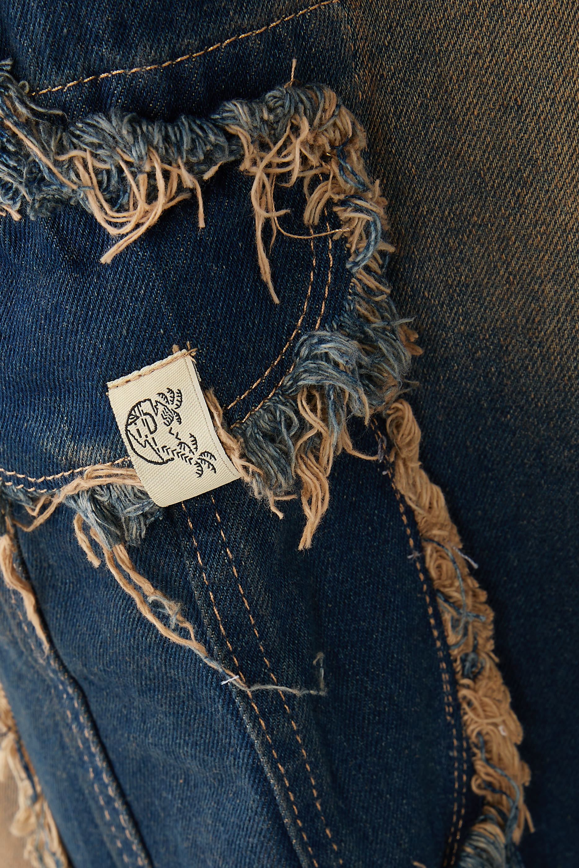 Denim Skirt With Frayed Edges