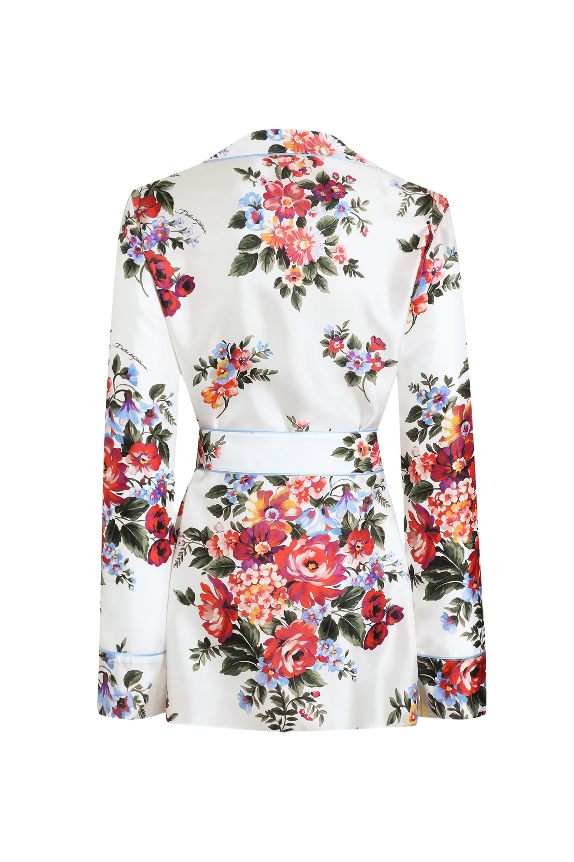 Flower Bouquet-Print Twill Shirt
