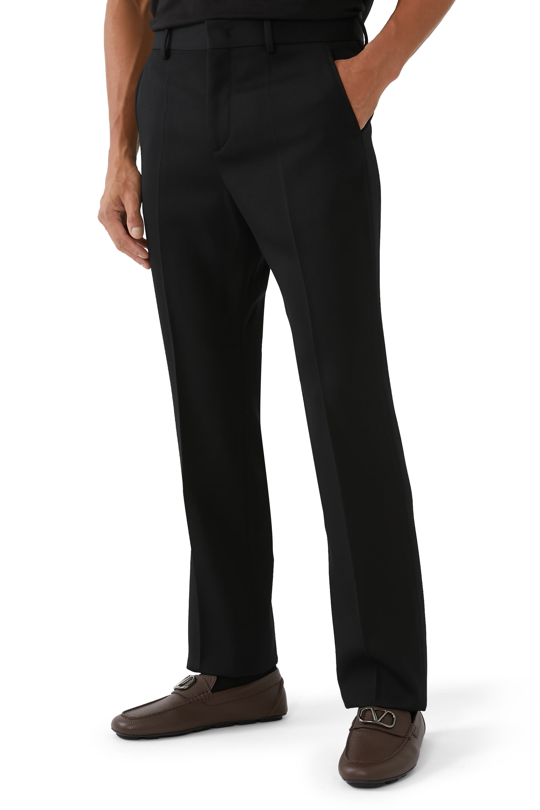 Vlogo Signature Calfskin Leather Driver Shoes