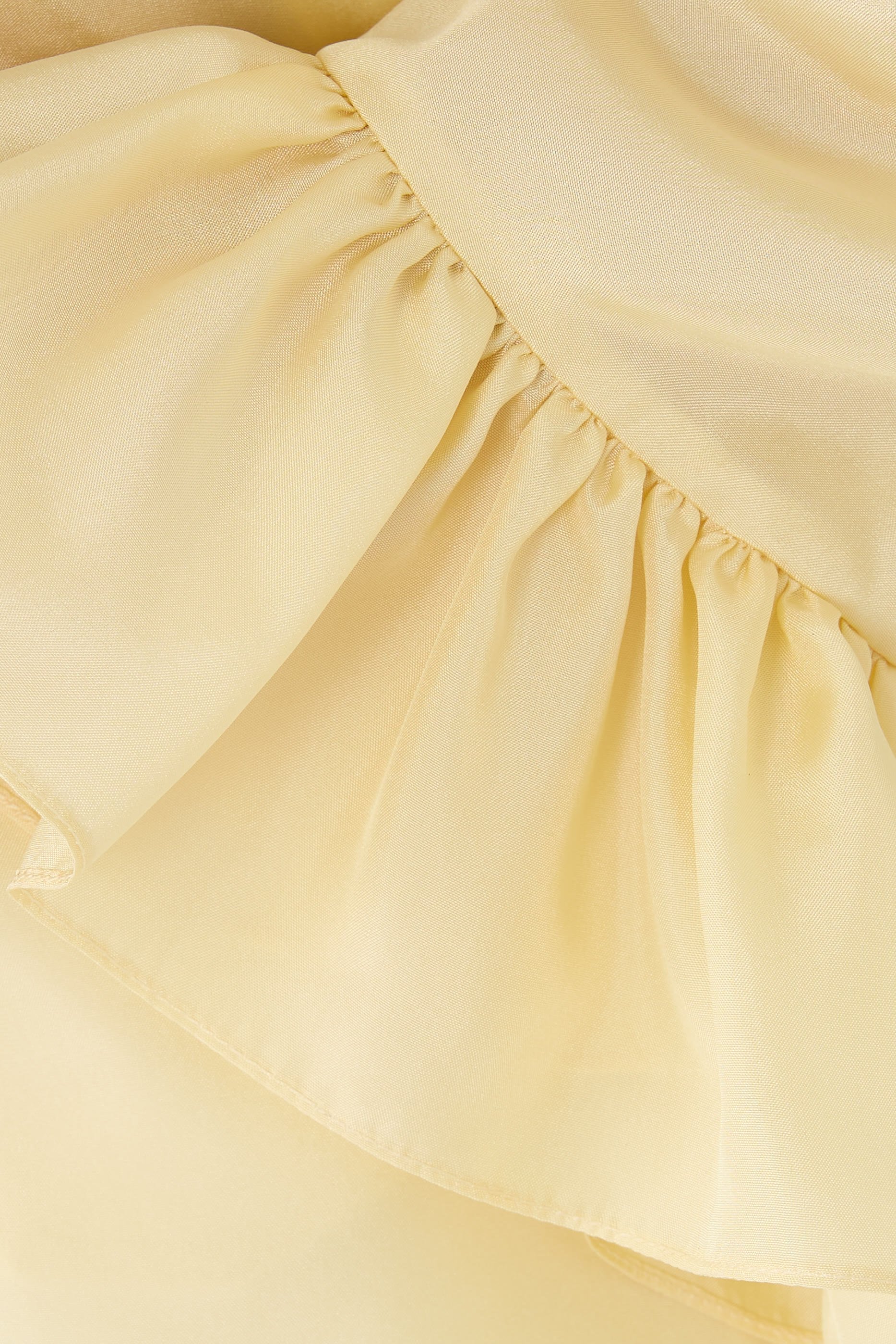 V-Neck Ruffle Top in Silk Habotai