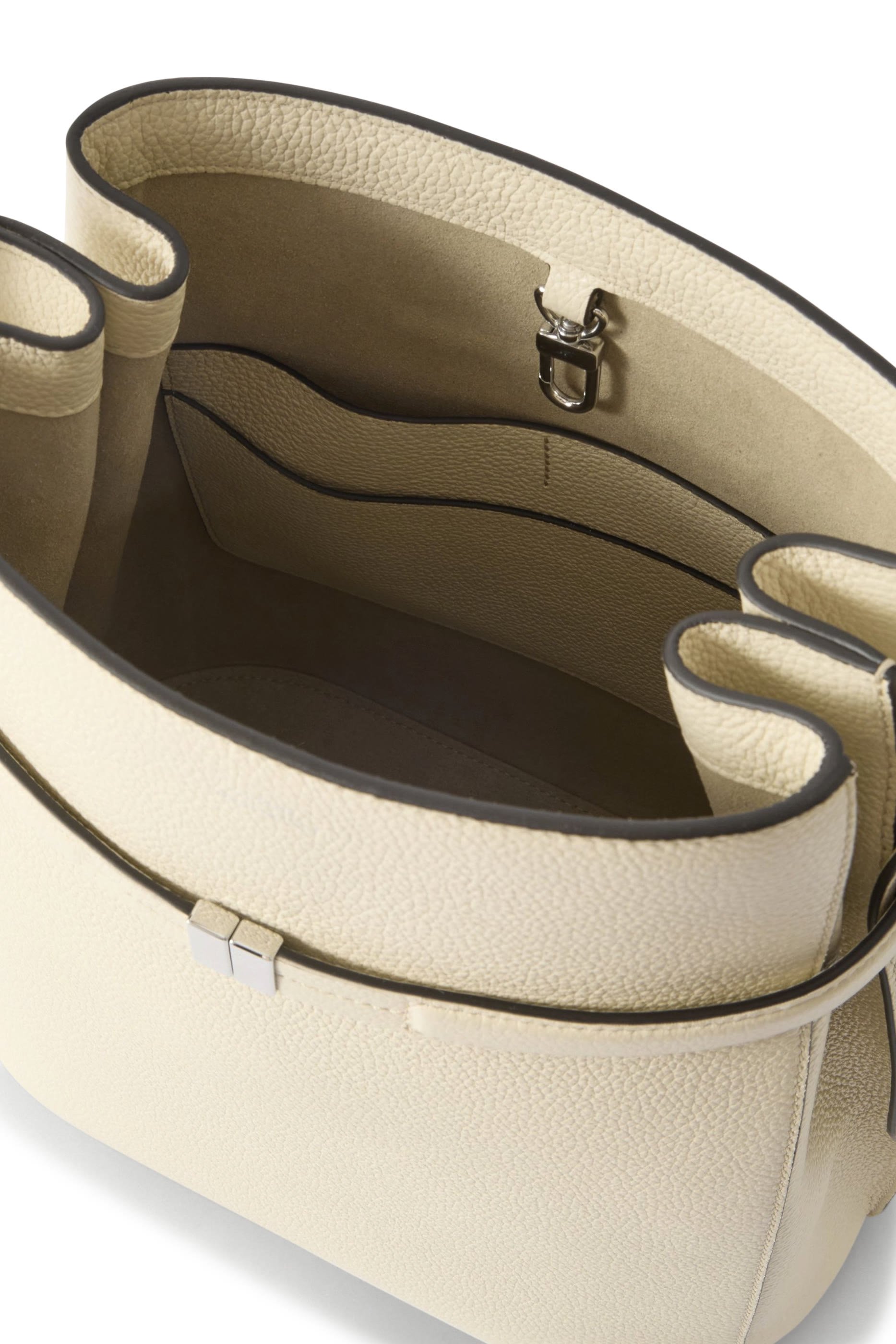 Belted Leather Bucket Bag