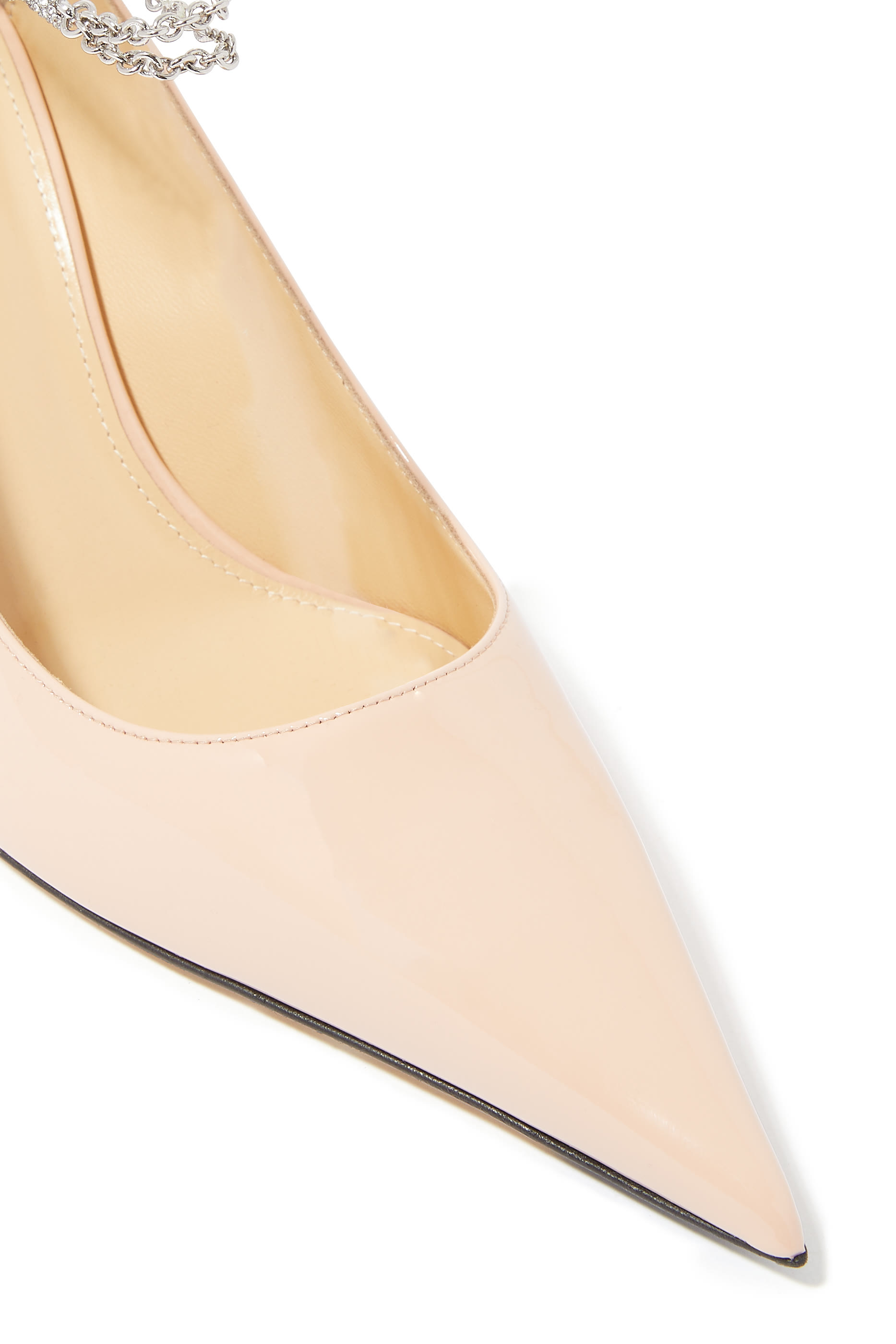 Chain Patent Leather 85 Pointed Toe Pumps