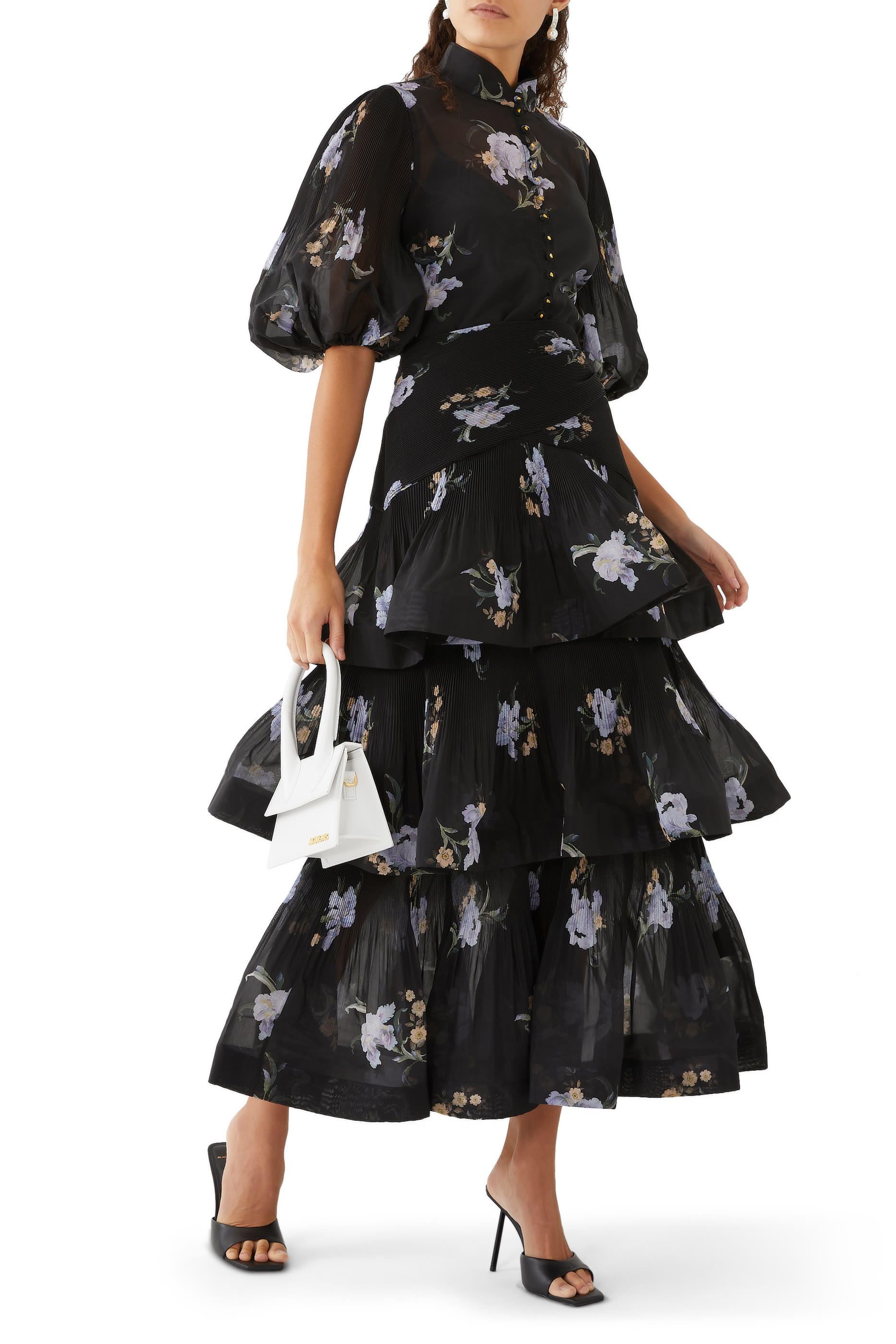 Pleated Tiered Skirt