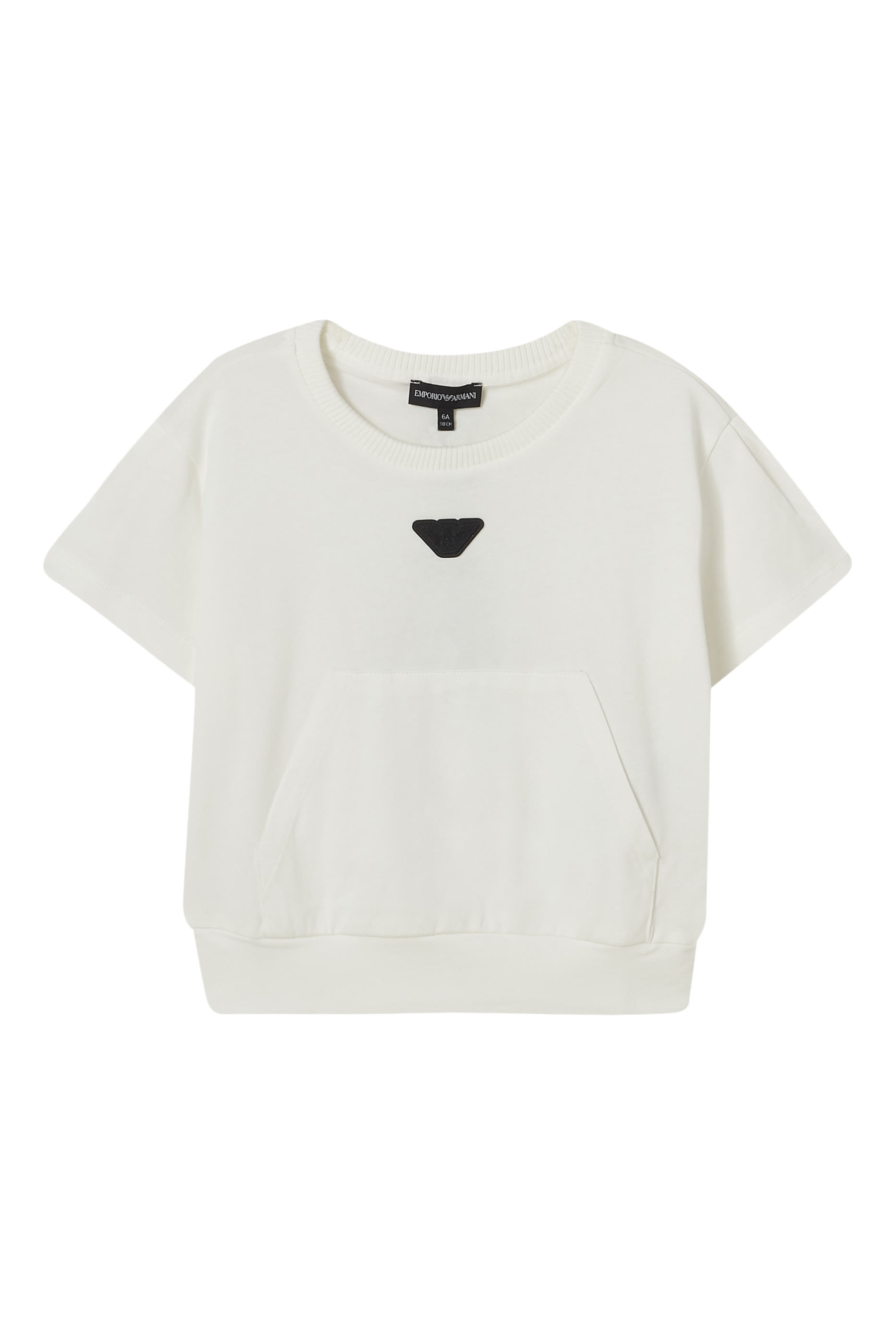 Kids Eagle Patch Front Pocket Detail T-Shirt