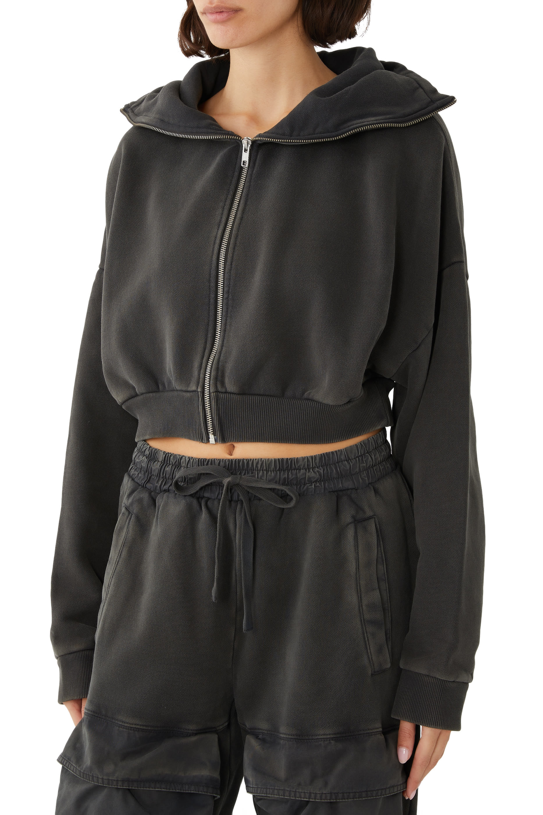 Cropped Full Zip Sweatshirt