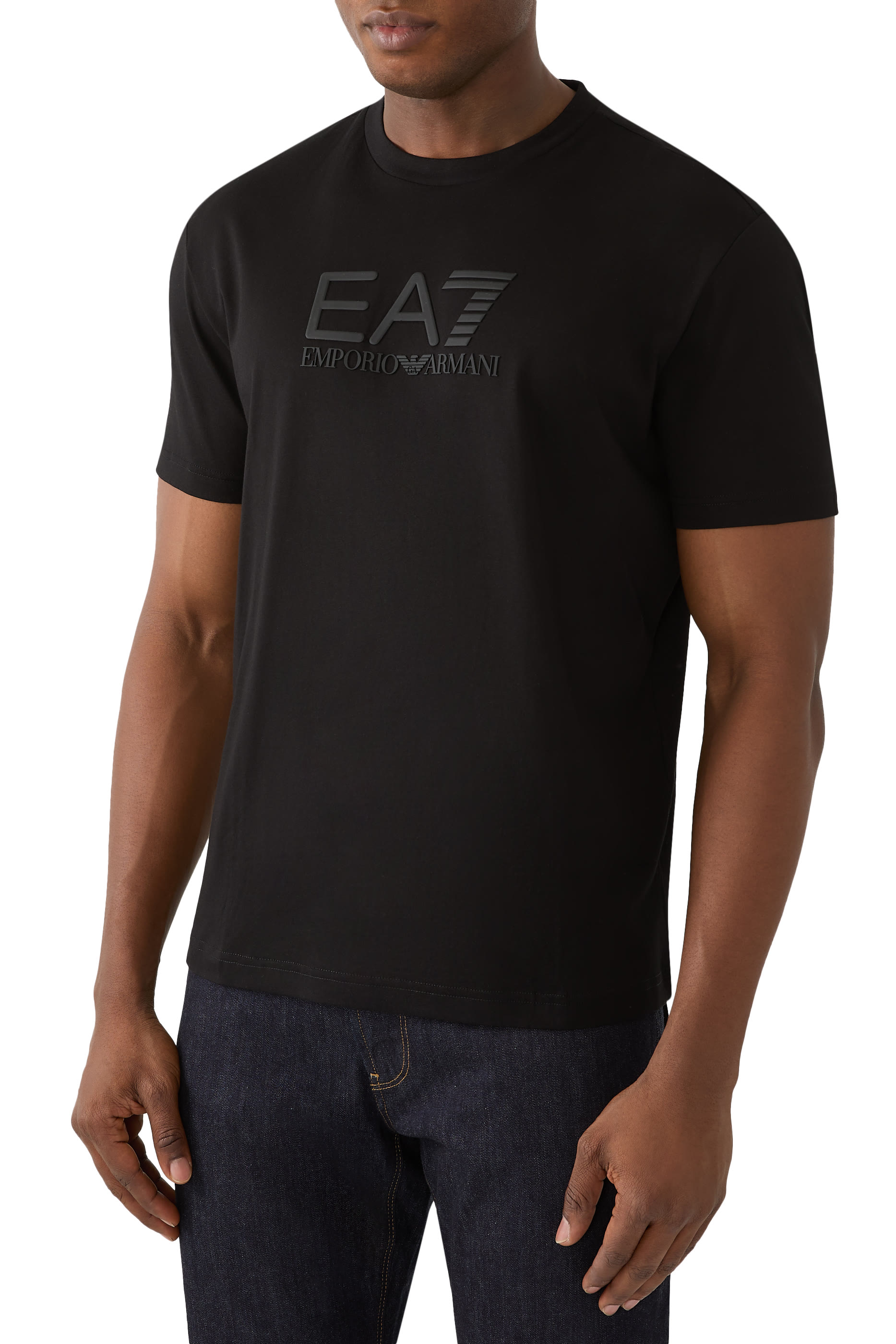 EA7 Logo Cotton T-Shirt