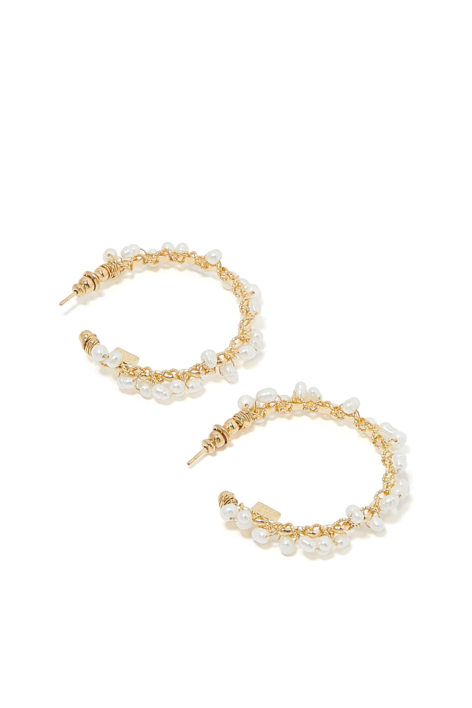 Orphee Hoop Earrings, Gold-plated Brass & Pearls