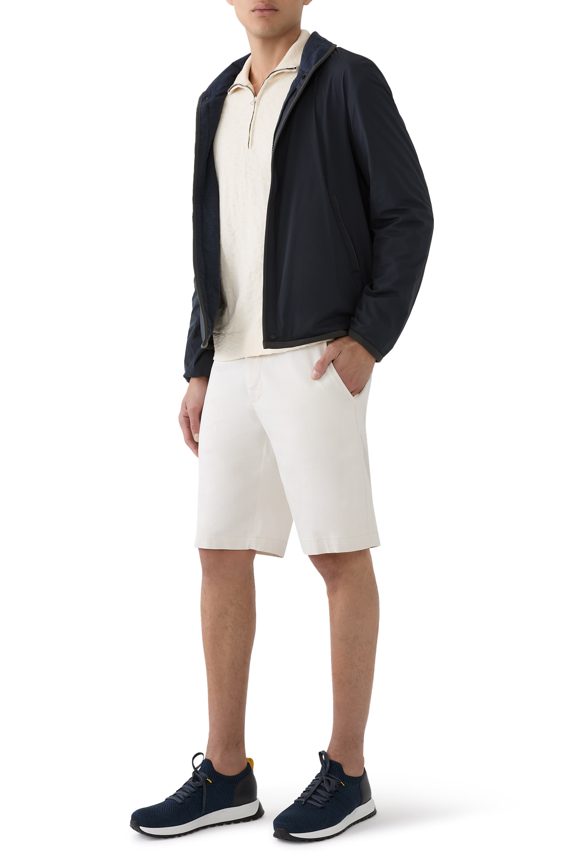 Technical Fabric Leather Sneakers