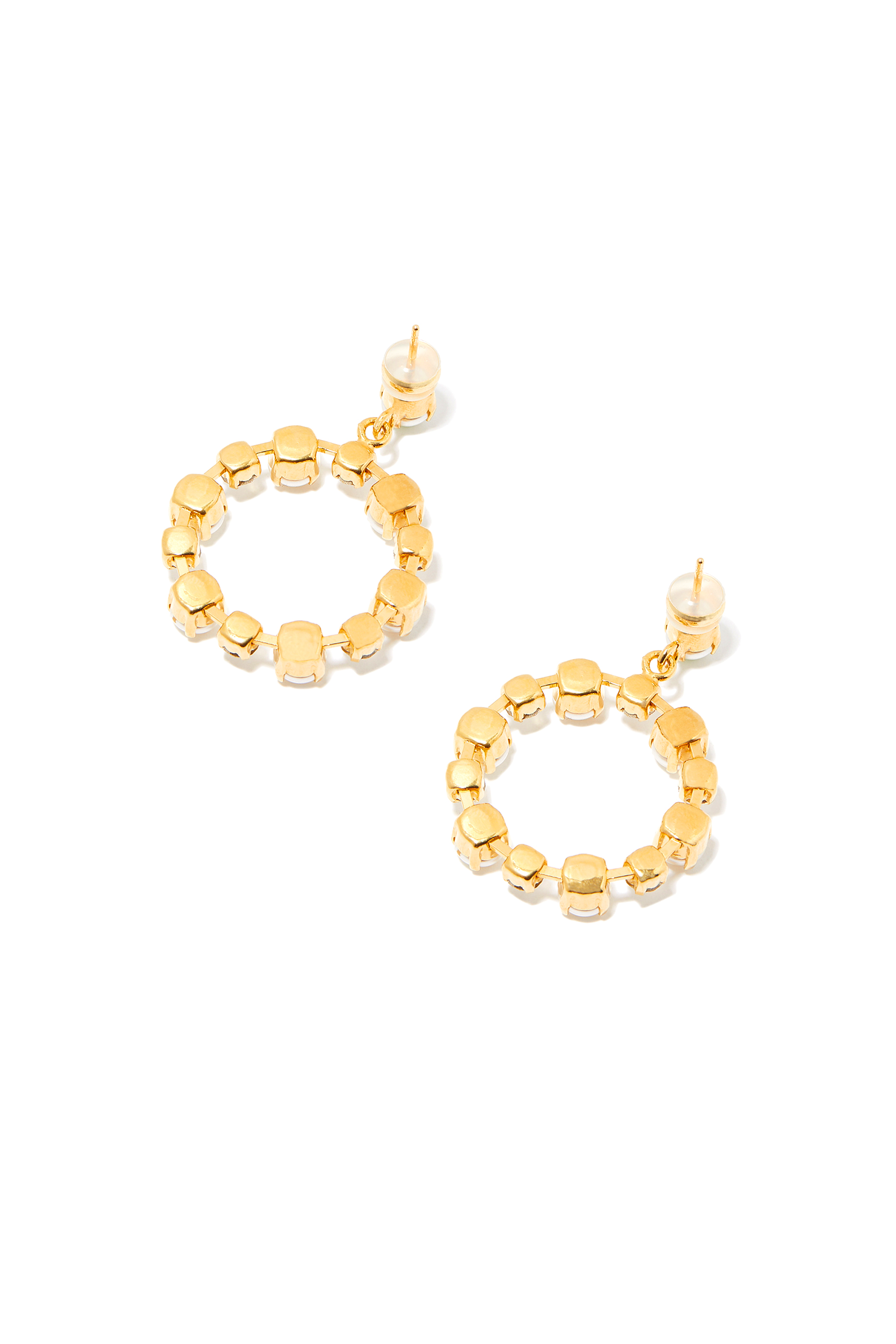 Eternity Pearl Earrings, Crystal & Pearl