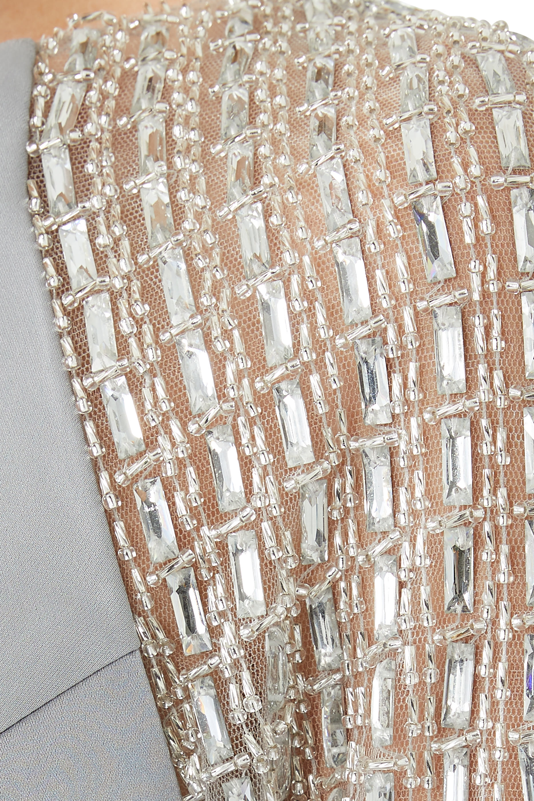 Embroidered Long Sleeve Gown