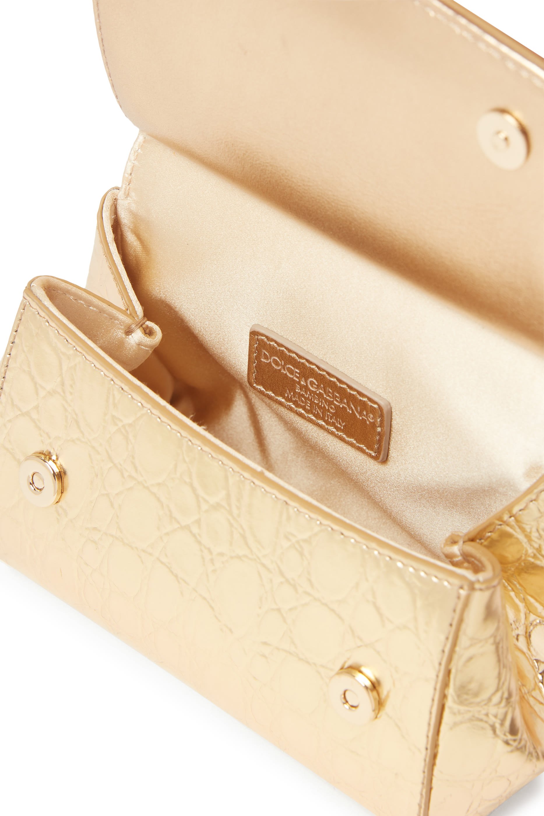 Kids Calfskin Sicily Crossbody Bag with Crocodile Print