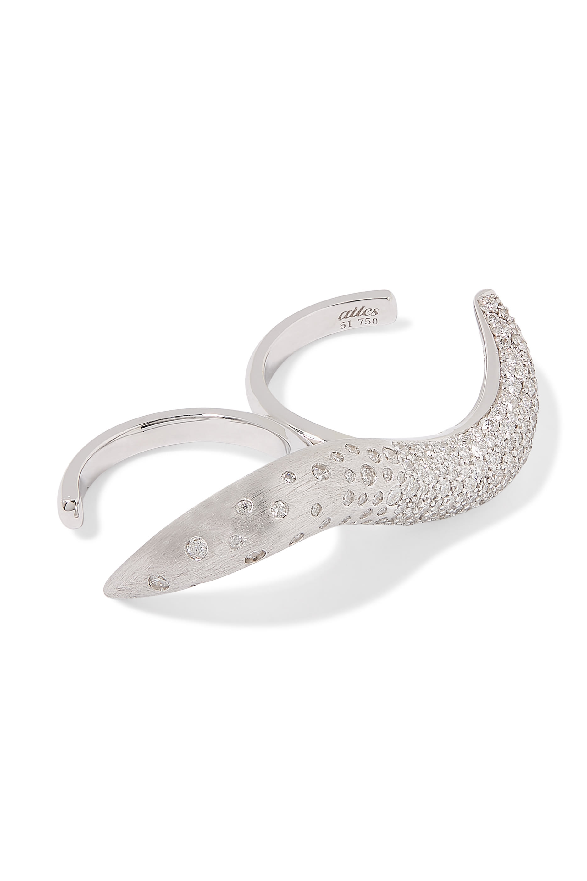 Scattered Roller Ring, 18k White Gold & Diamonds