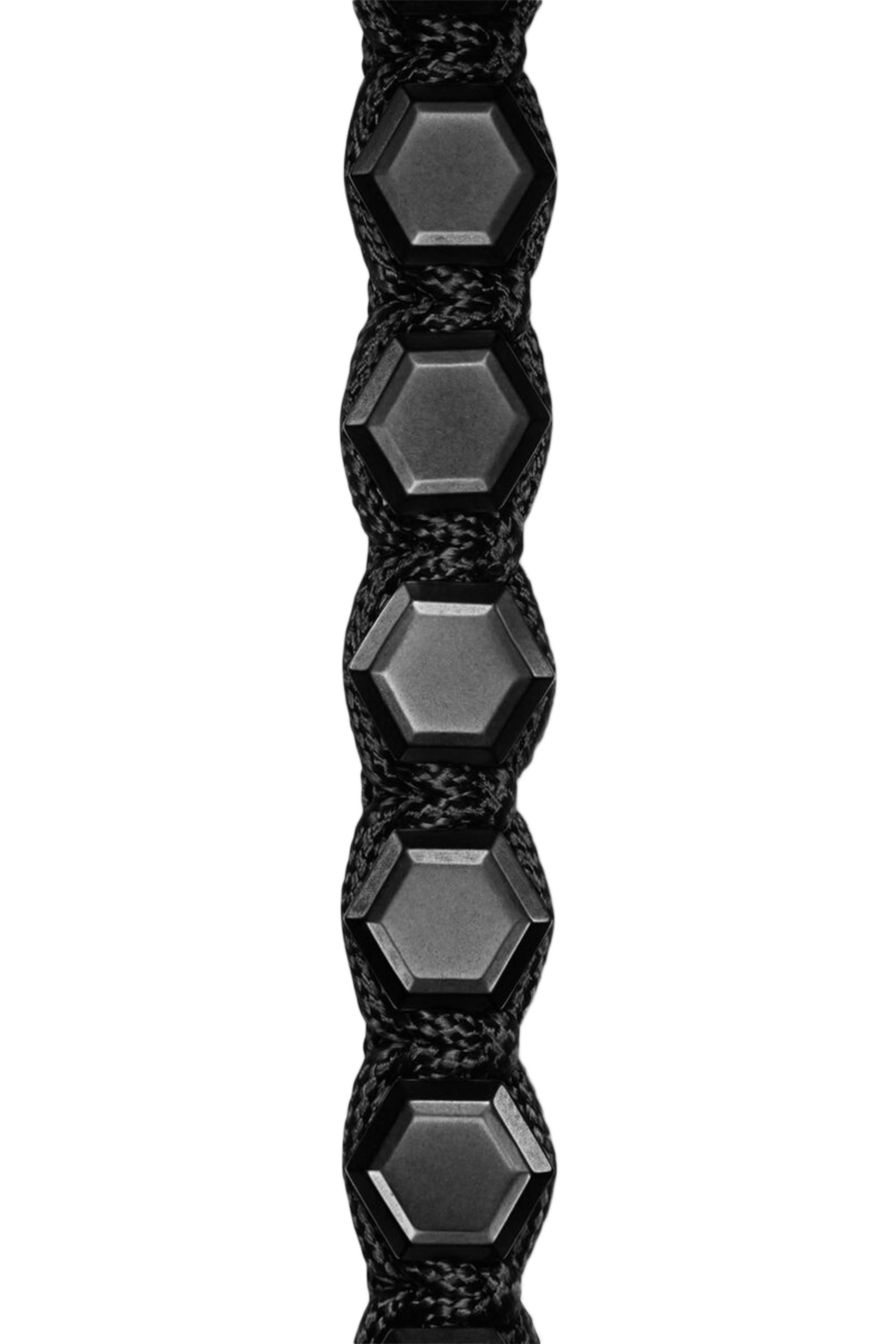 Faceted Woven Bracelet, Titanium & Nylon, with Black Onyx