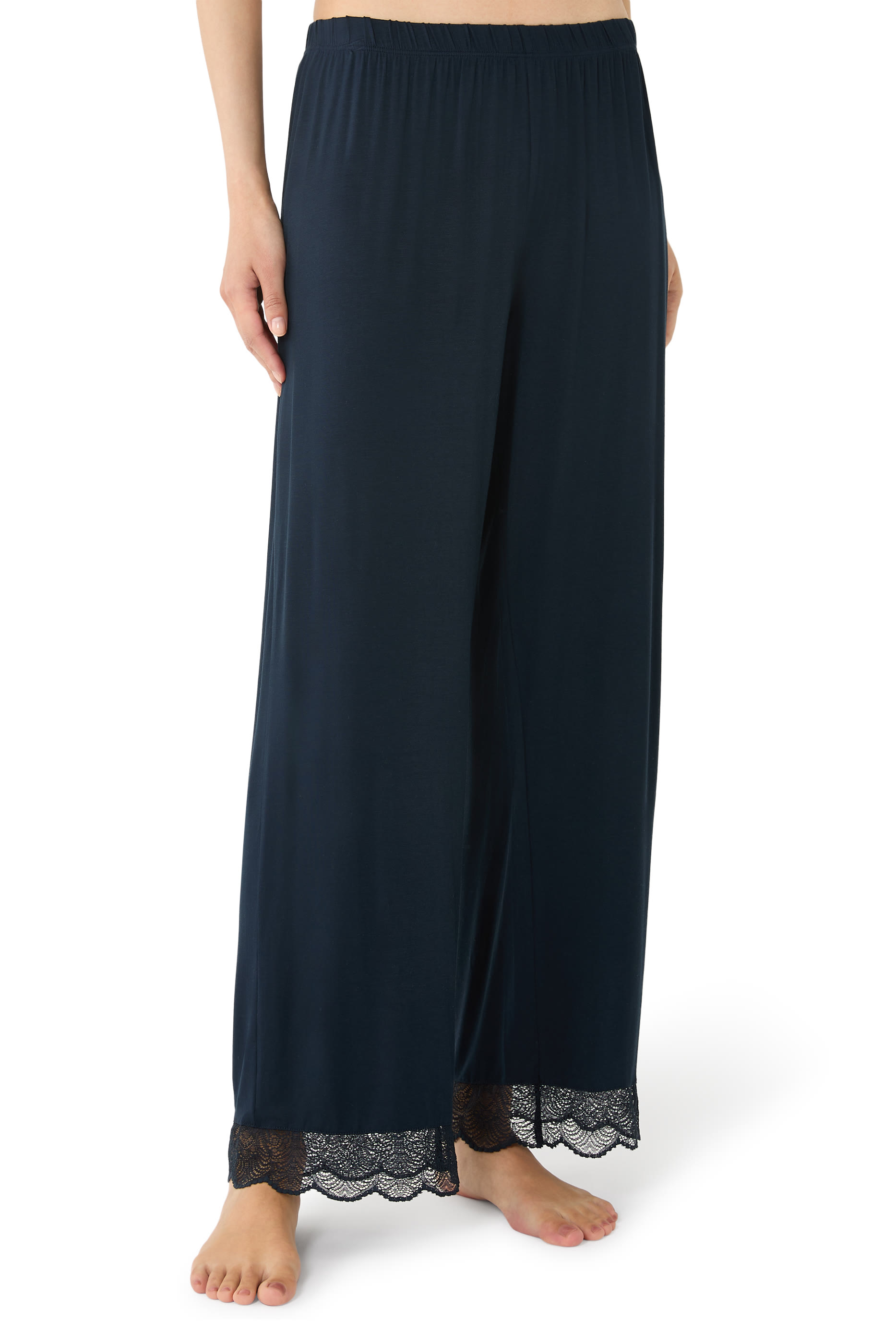  Jersey Lace Detail Pyjama Set