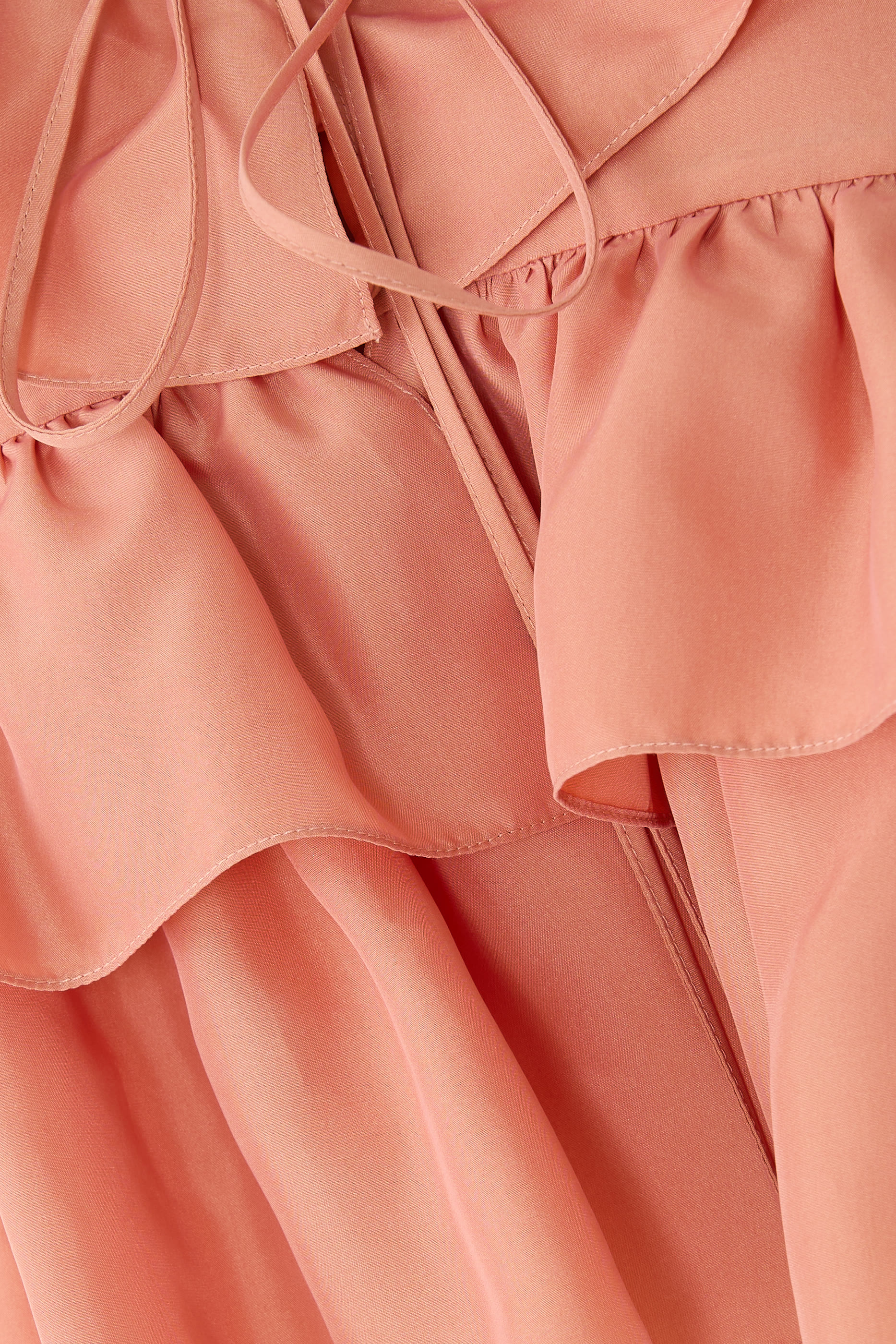 Cropped Ruffle Top in Washed Silk Poplin