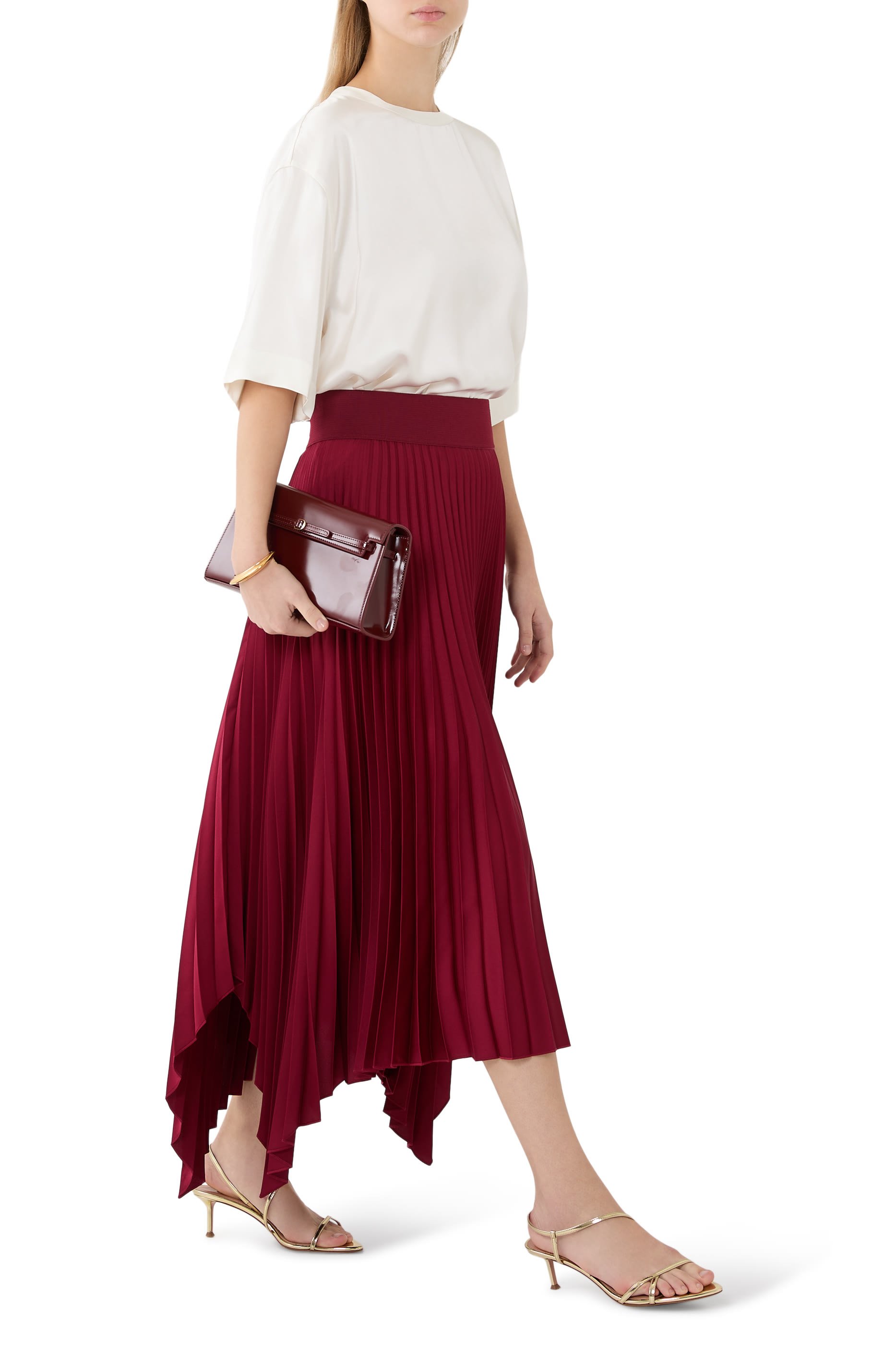 Knit Weave Pliss&eacute; Ade Skirt