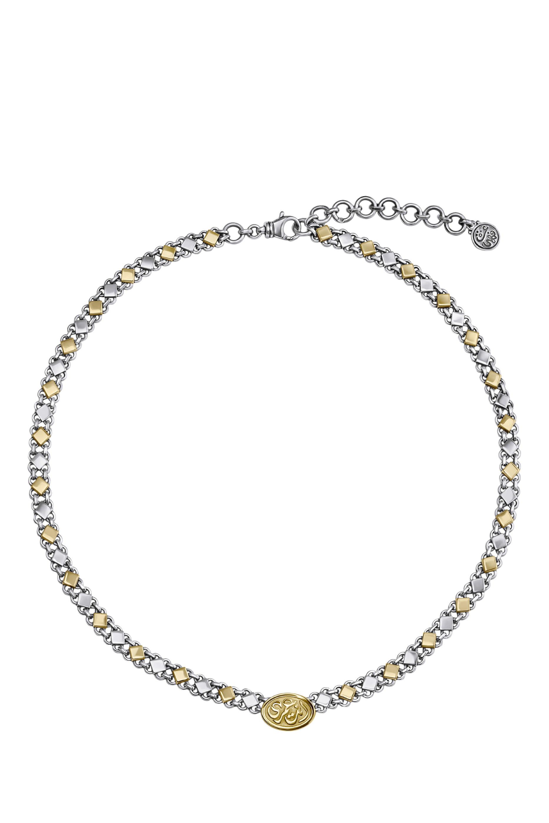 Eternity Pendant Necklace, 18k Yellow Gold & Sterling Silver