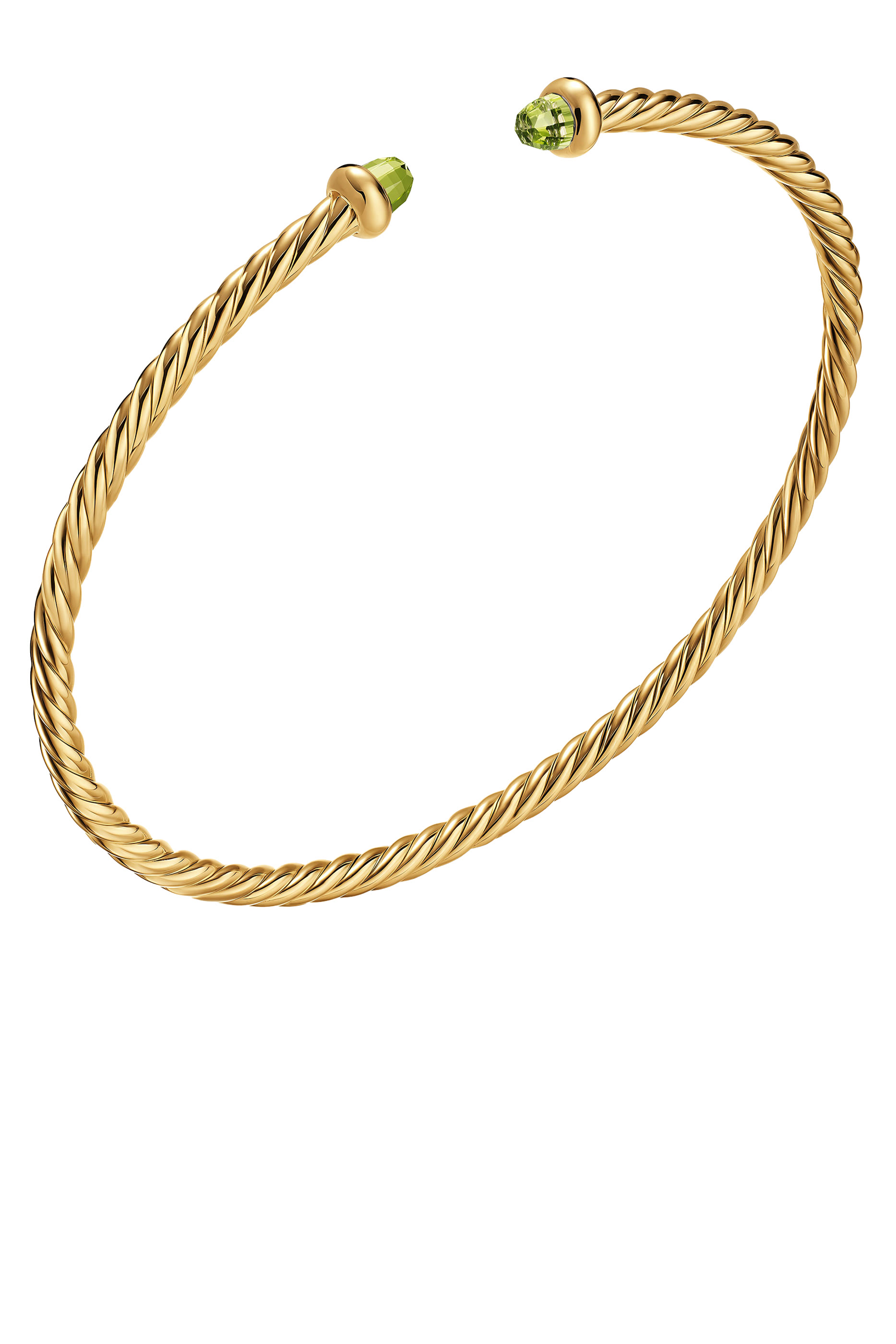  Cable Peridot Micro Cablespira Flex Bangle 